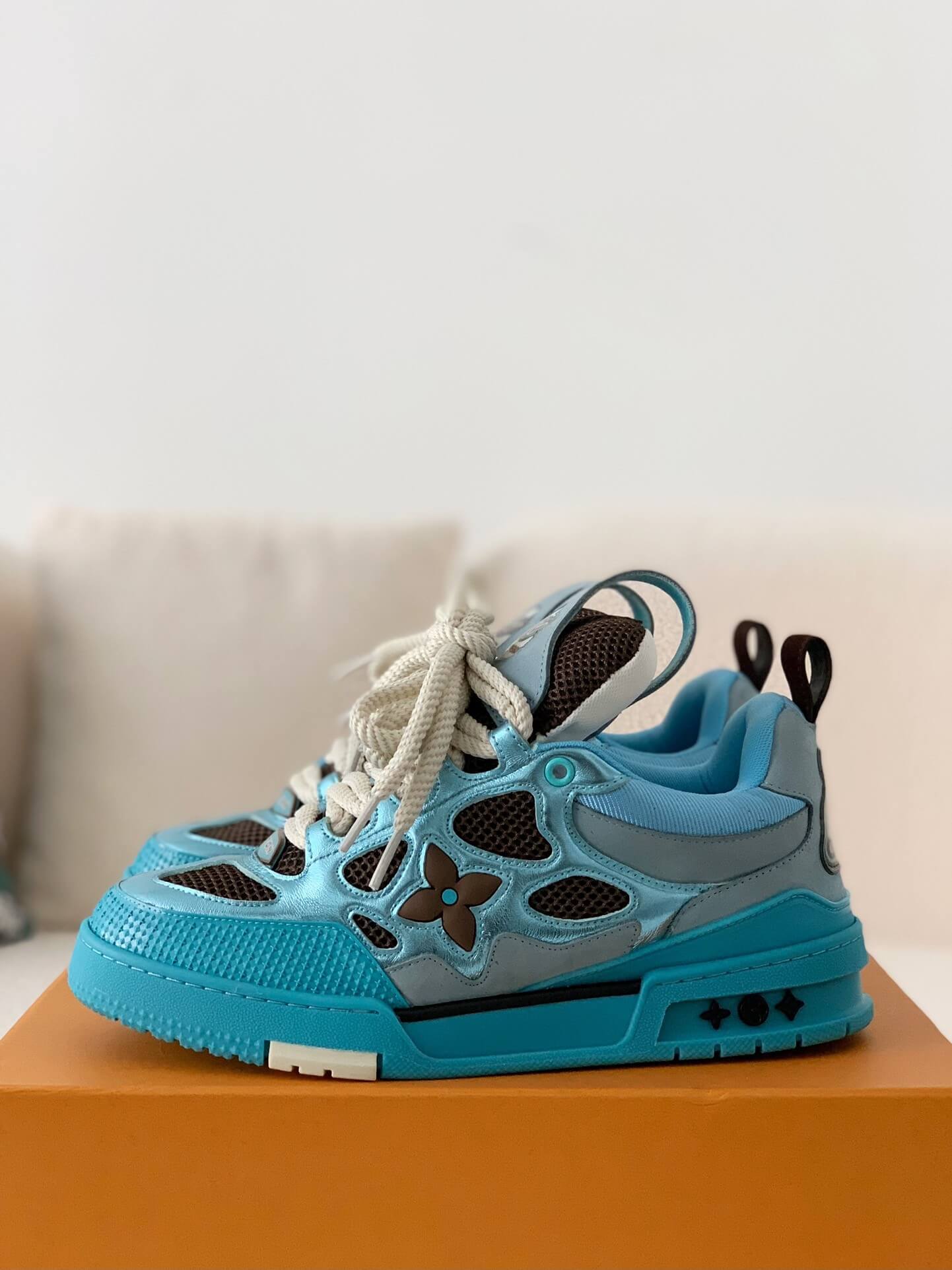 Louis Vuitton Skate Trainer Blue Brown Sneakers - Sneaker Replica Workshop
