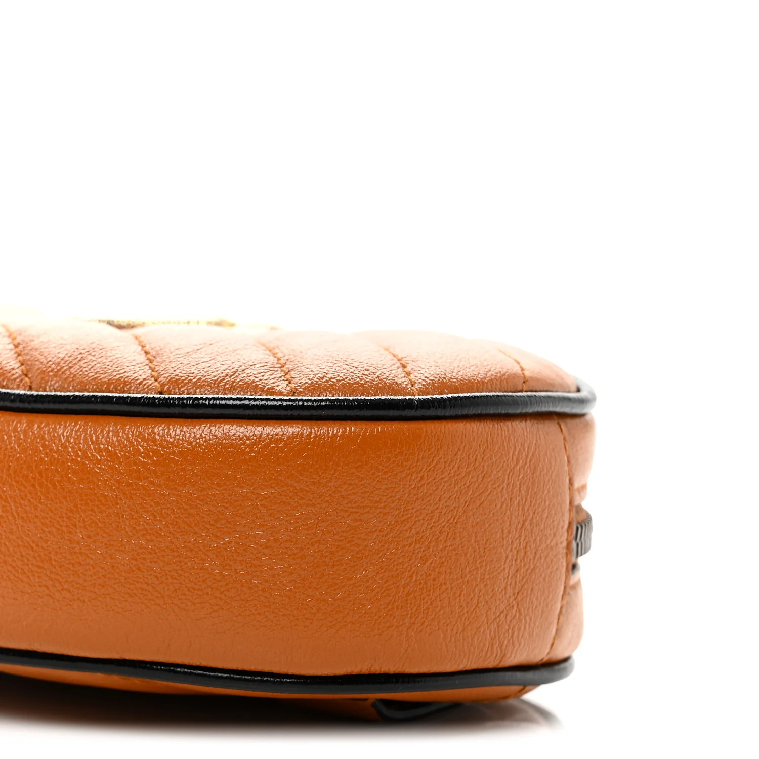 Vintage Effect Calfskin Matelasse Diagonal Torchon GG Marmont Belt Bag 95 38 Cognac - Top Club