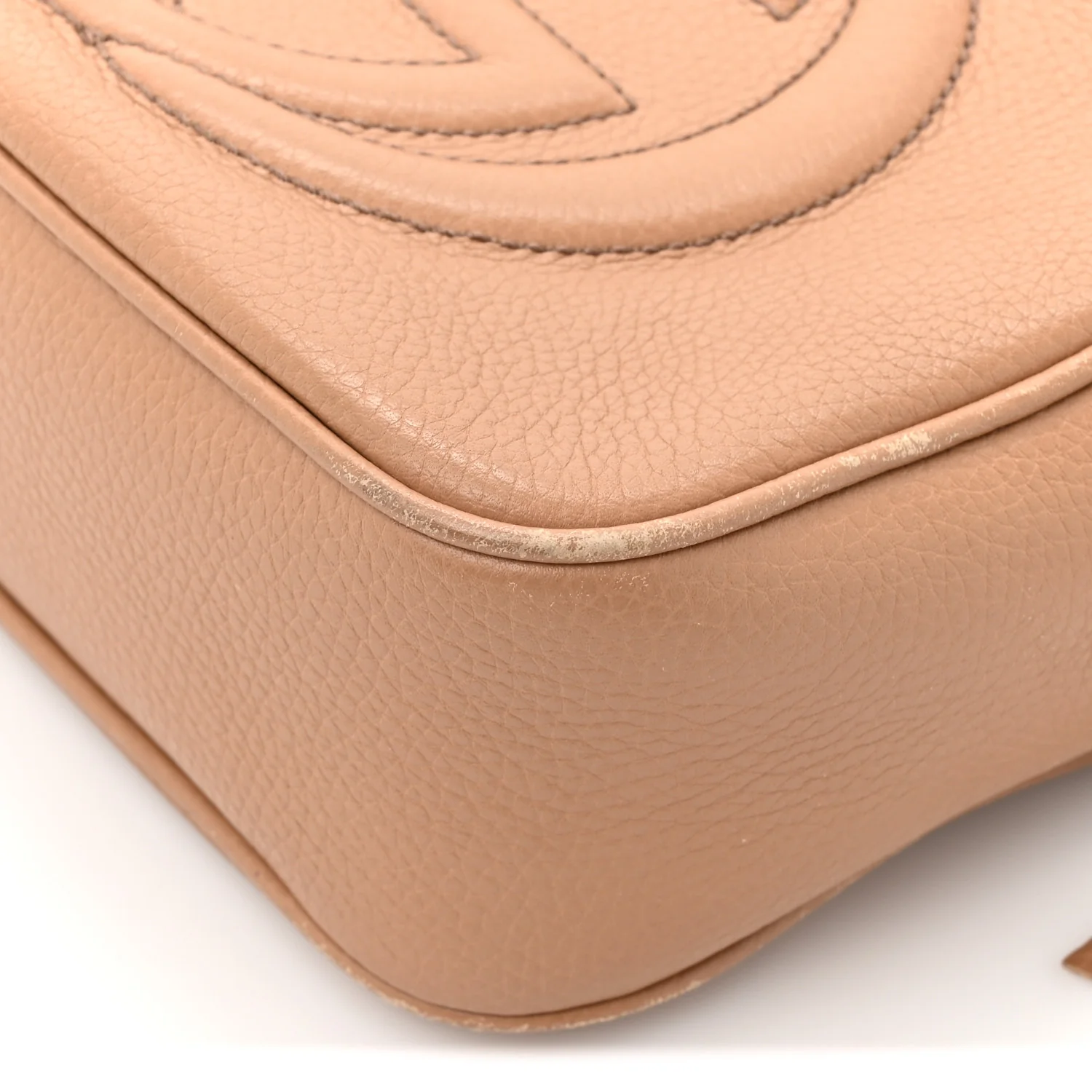 Pebbled Calfskin Small Soho Disco Bag Rose Beige - Top Club