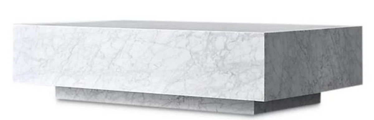 Luxury coffee table white 135 x 80 x H. 35 cm - Rectangular living room table made of Carrara marble - Marble table - Luxury quality