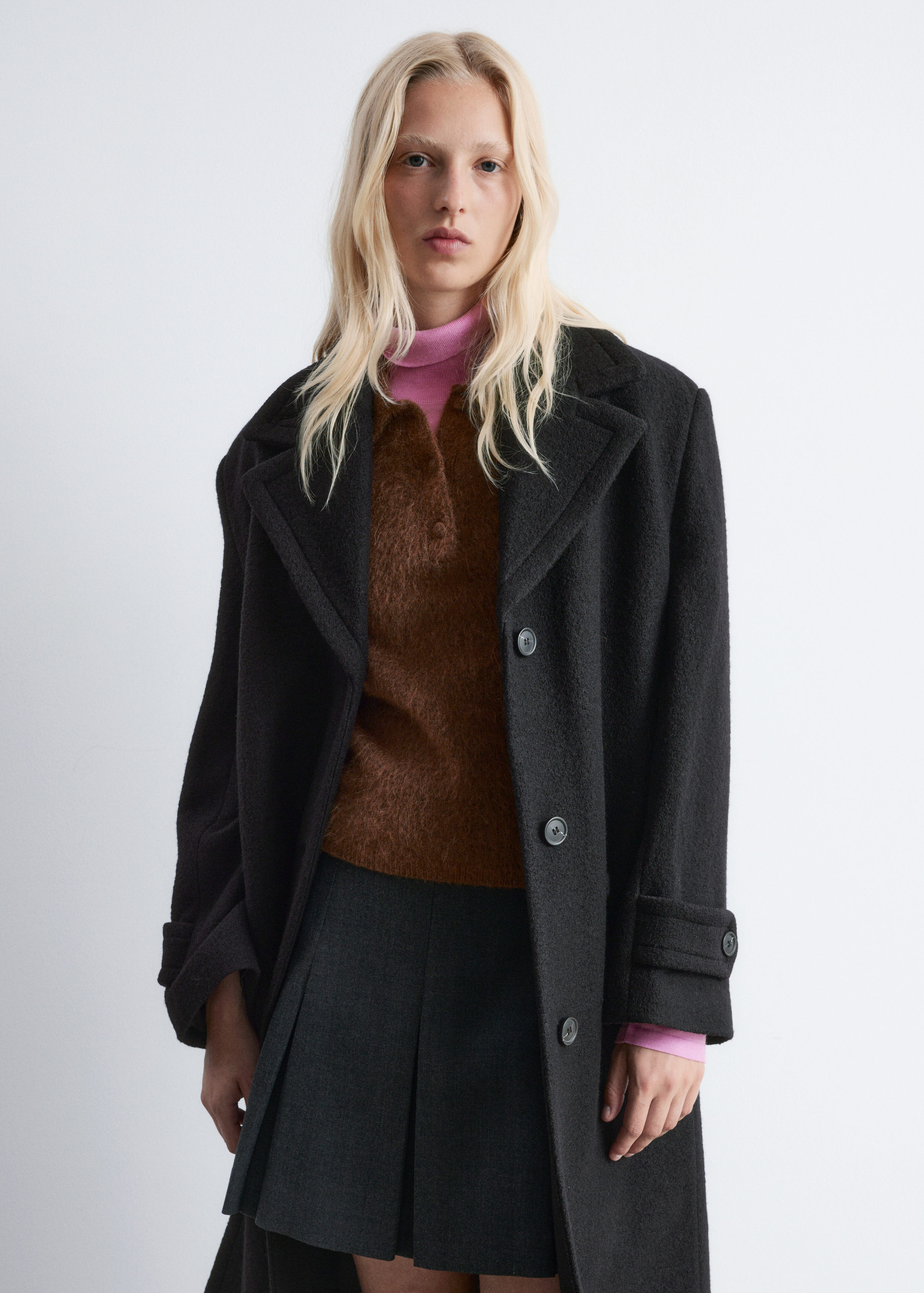 & Other Stories TIE-BELT WOOL COAT