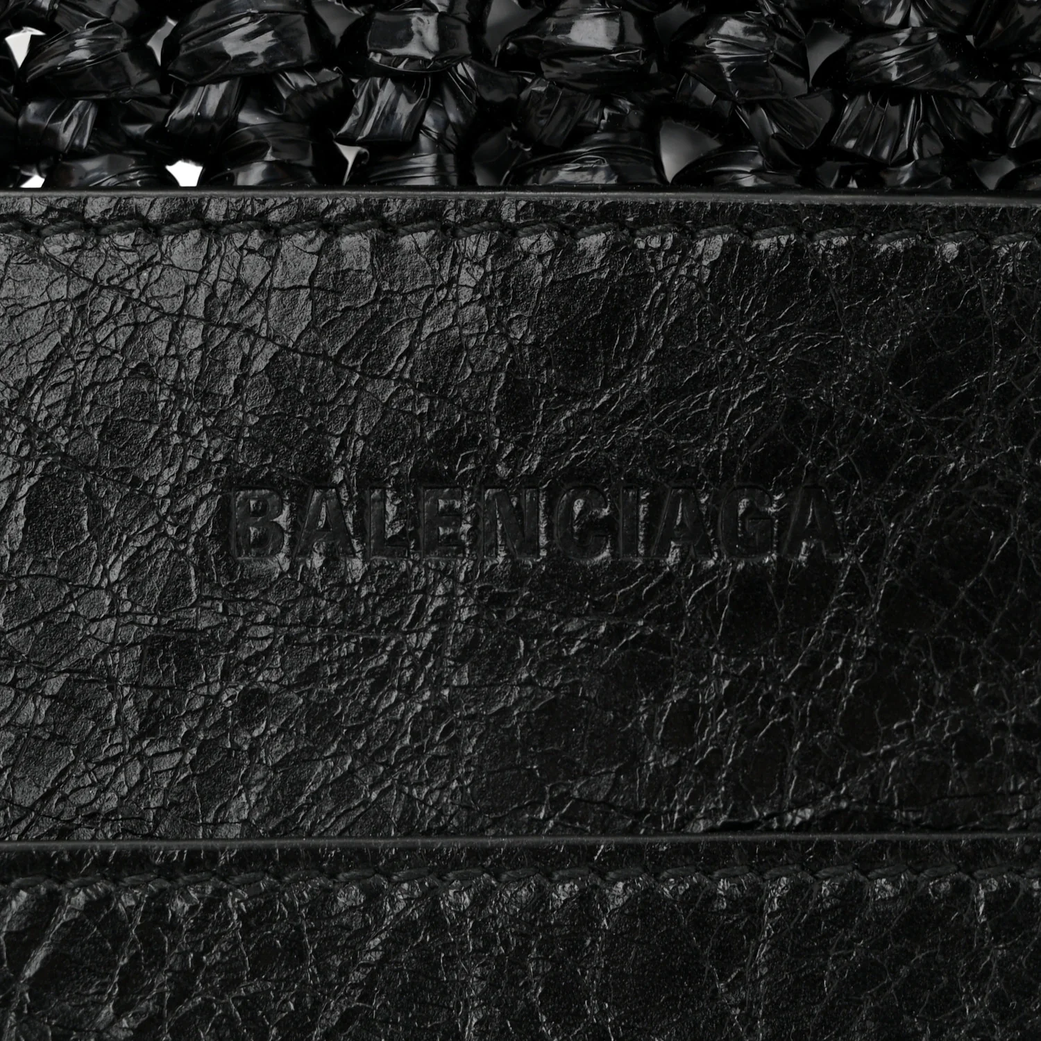Raffia Woven Large Le Cagole Panier Tote Black - Top Club