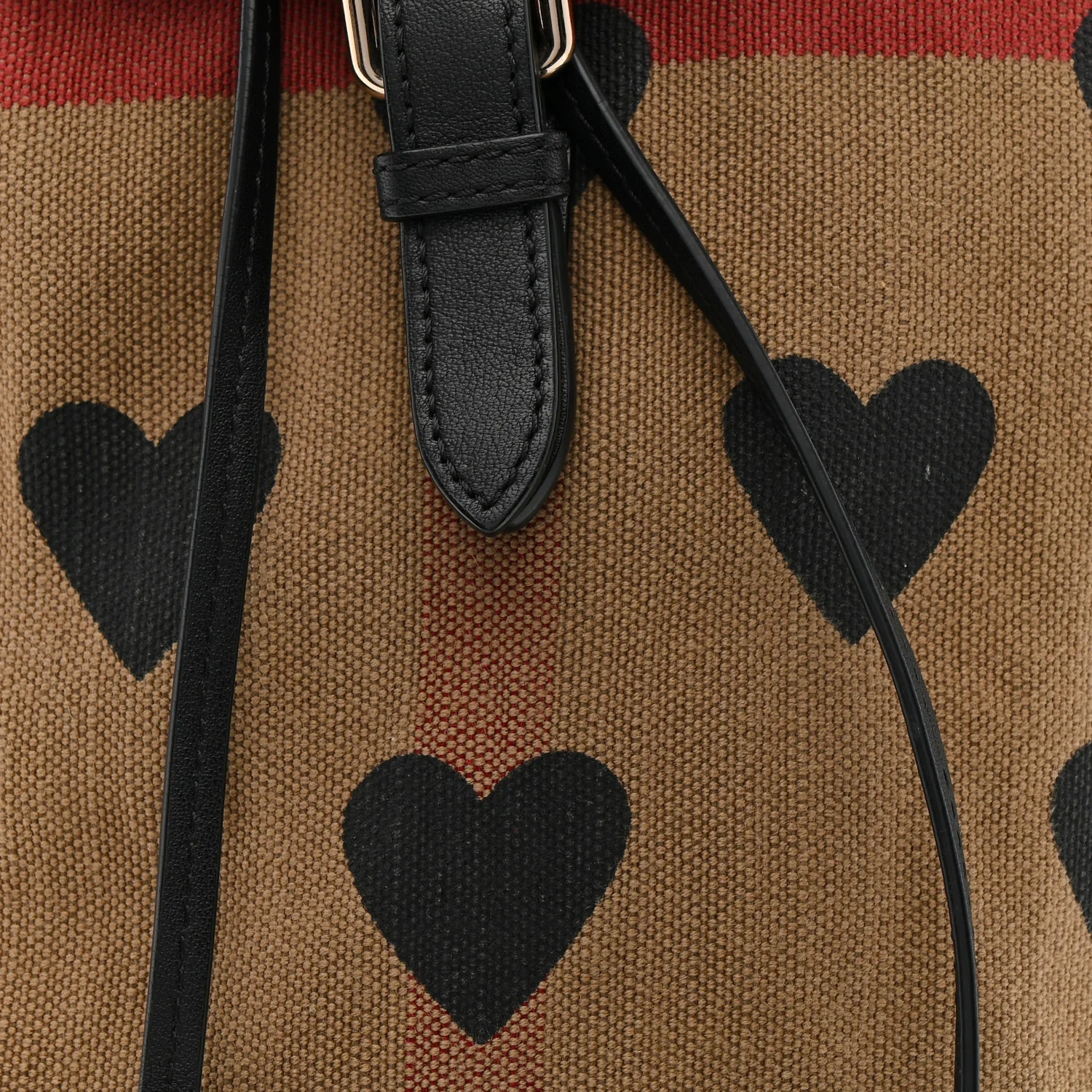 Overdyed Canvas Mega Check Heart Print Medium Chiltern Backpack Black - Top Club