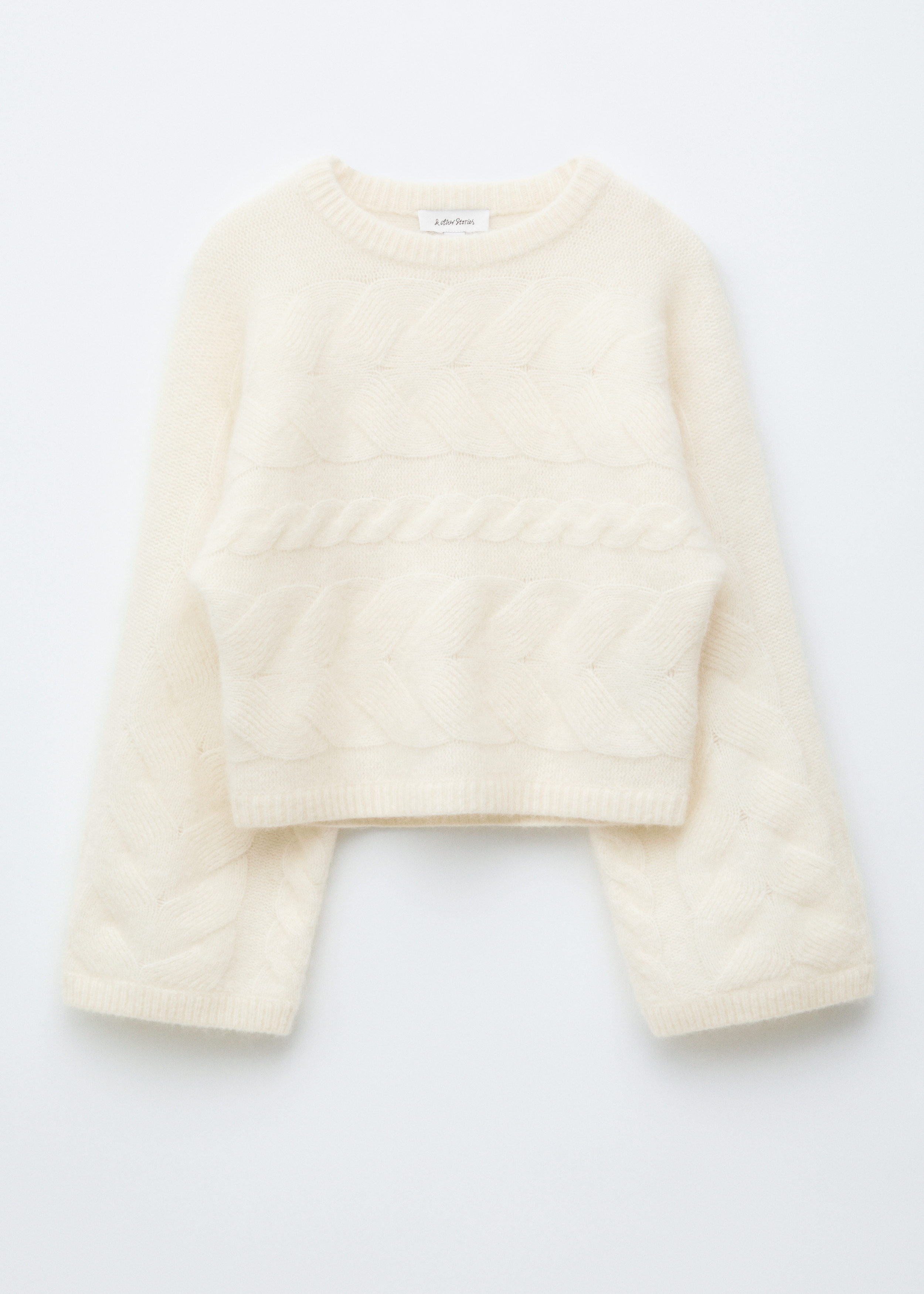 & Other Stories MOHAIR-BLEND CABLE-KNIT JUMPER