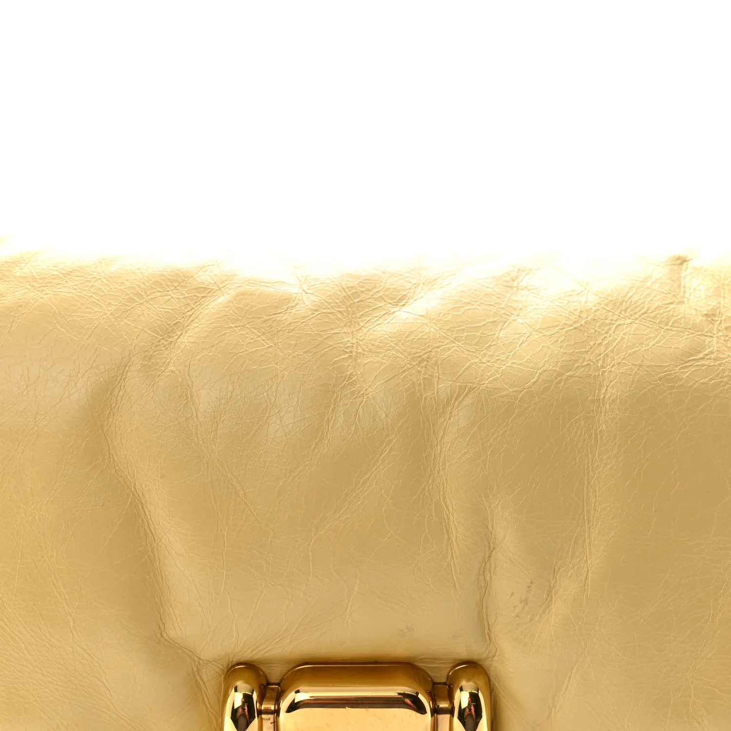 Paper Calfskin Puffy Flap Butter Brass - Top Club