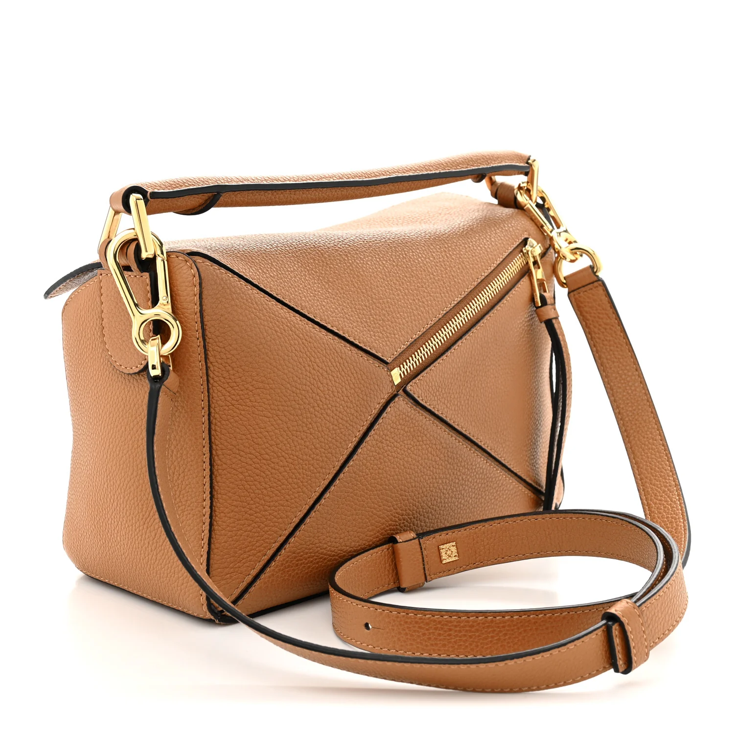 Grained Calfskin Small Puzzle Bag Tan - Top Club