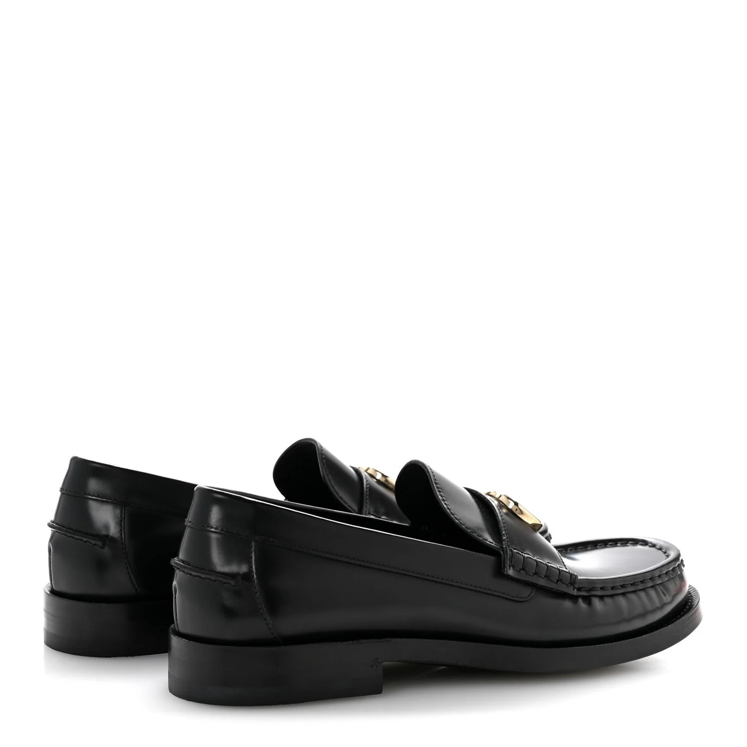 Calfskin Millennial Ribot Womens GG Loafers 38.5 Black - Top Club