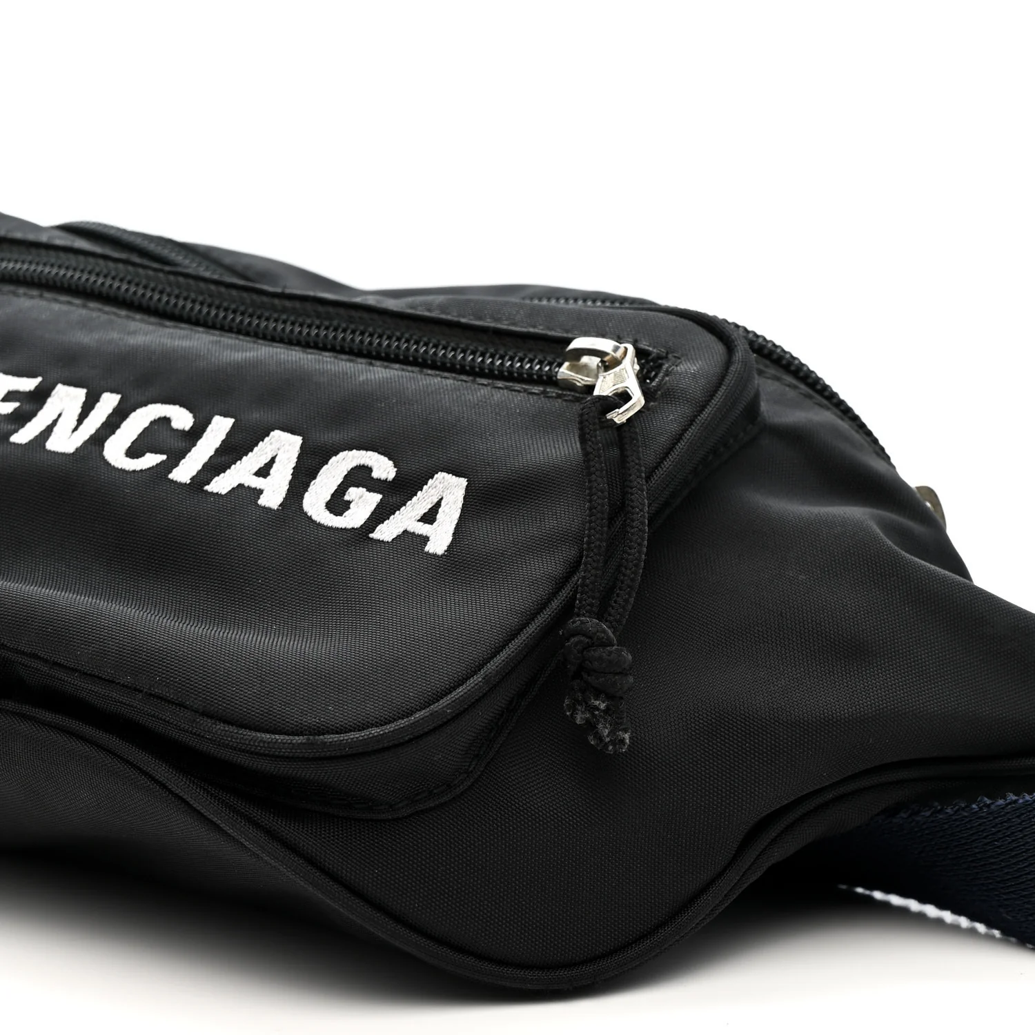Recycled Sport Nylon Logo Embroidered Wheel Beltpack Black - Top Club