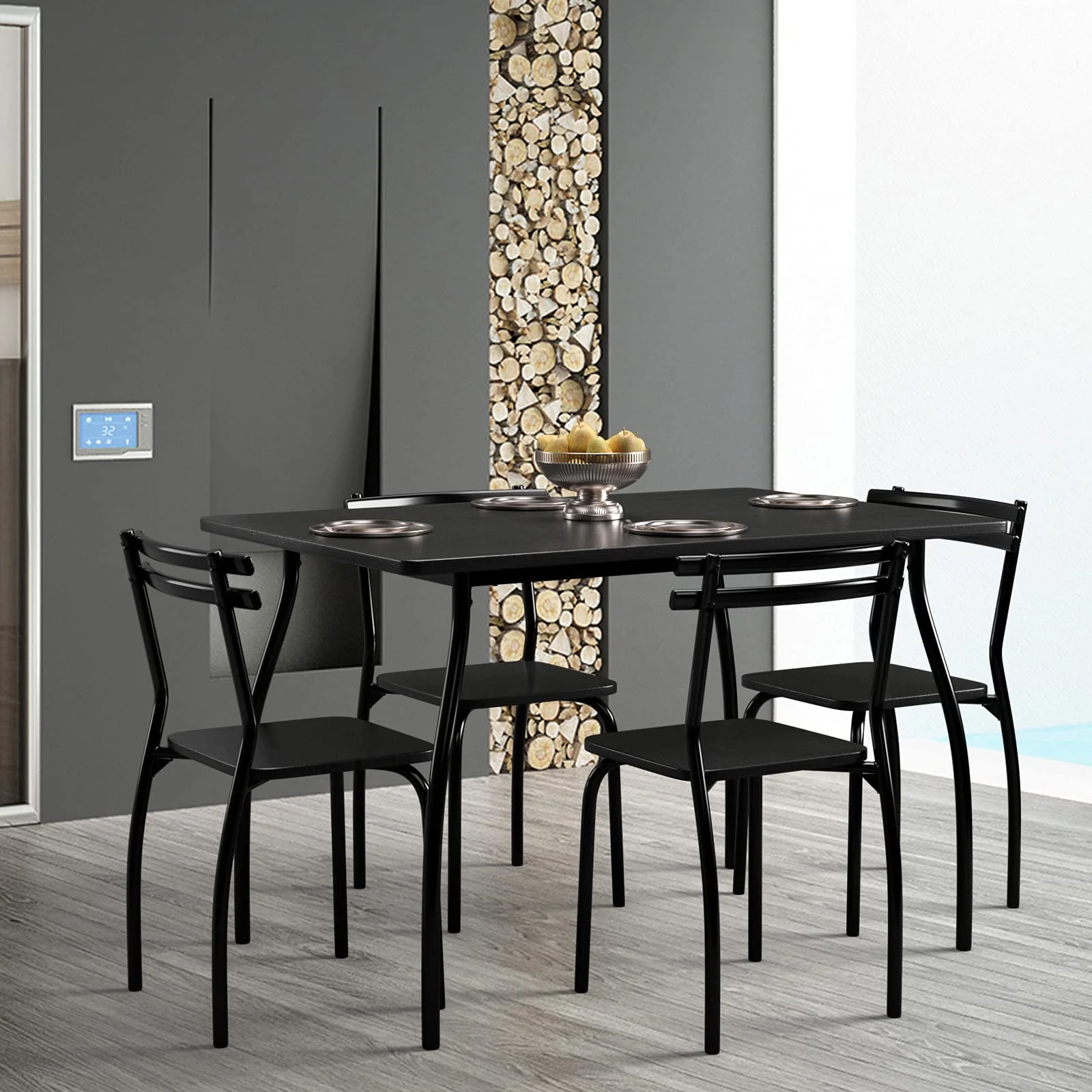 BEFOUNDLOVELY 5 Piece Dining Table Set and 4 Chairs, Home Kitchen Room Breakfast Furniture