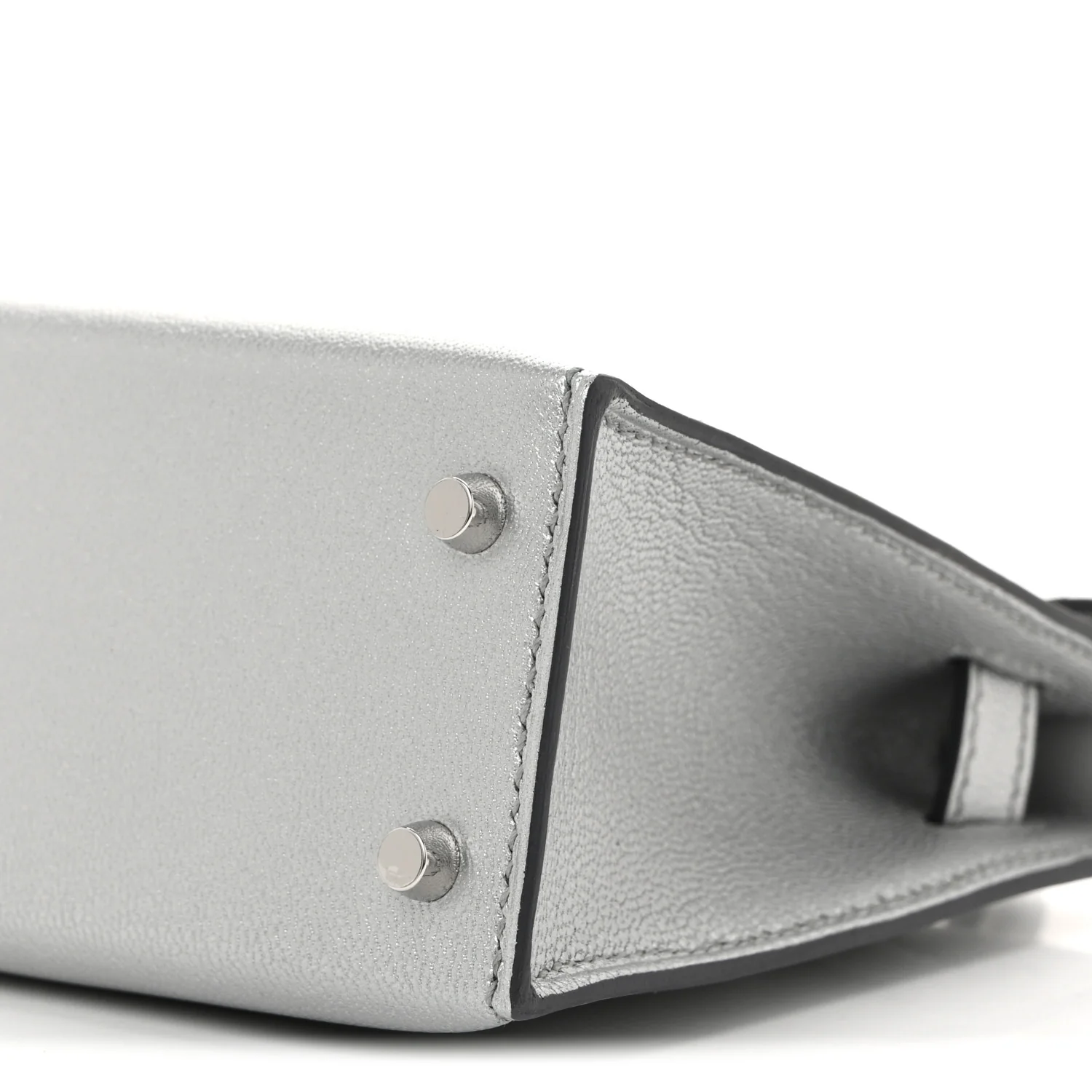 Metallic Chevre Chamkilight Mini Kelly Sellier 20 Argent - Top Club