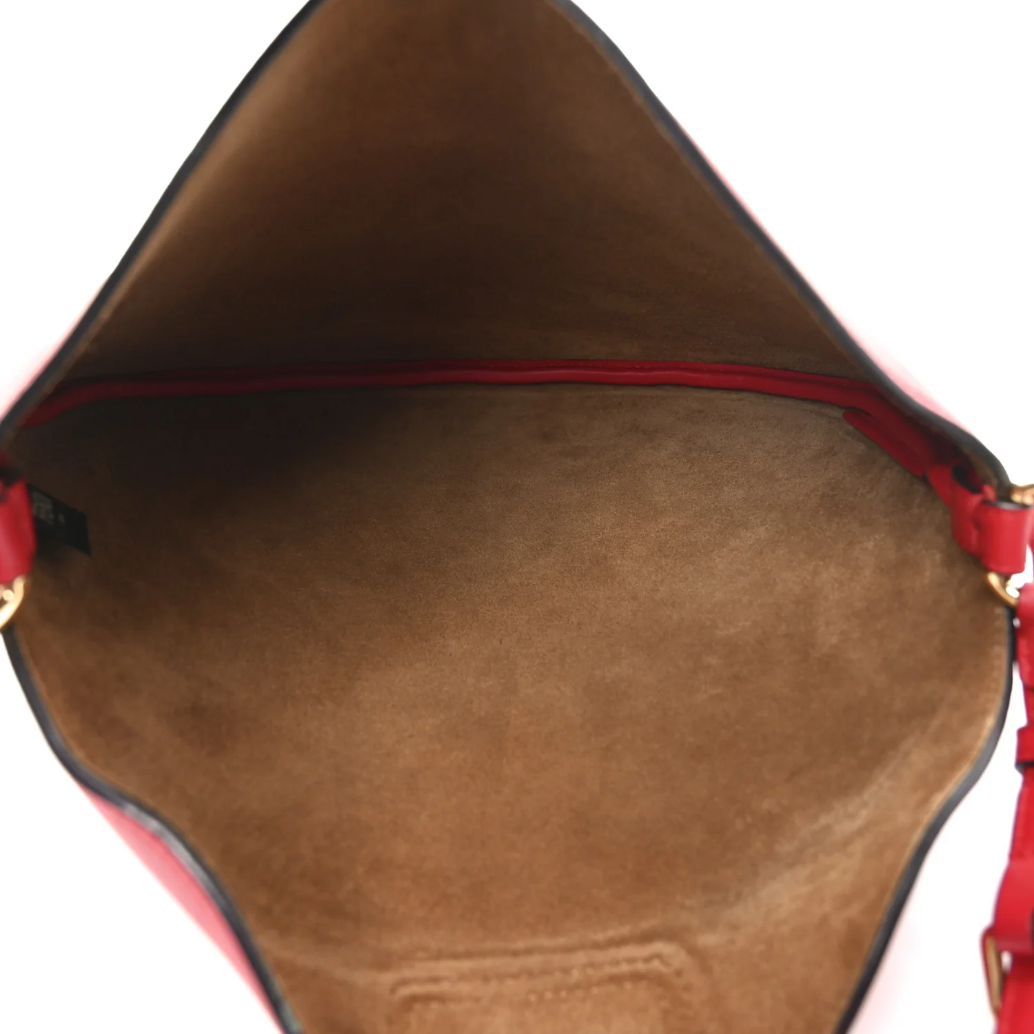 Vitello Grace Suede Small Croissant Hobo Rosso Cardinale - Top Club