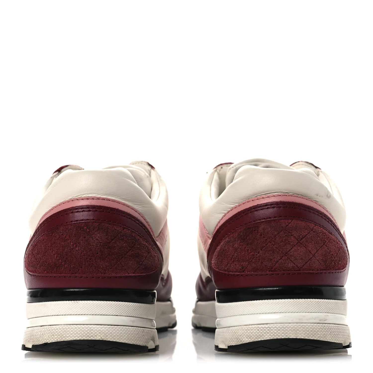Calfskin CC Sneakers 38.5 Light Burgundy White Pink - Top Club