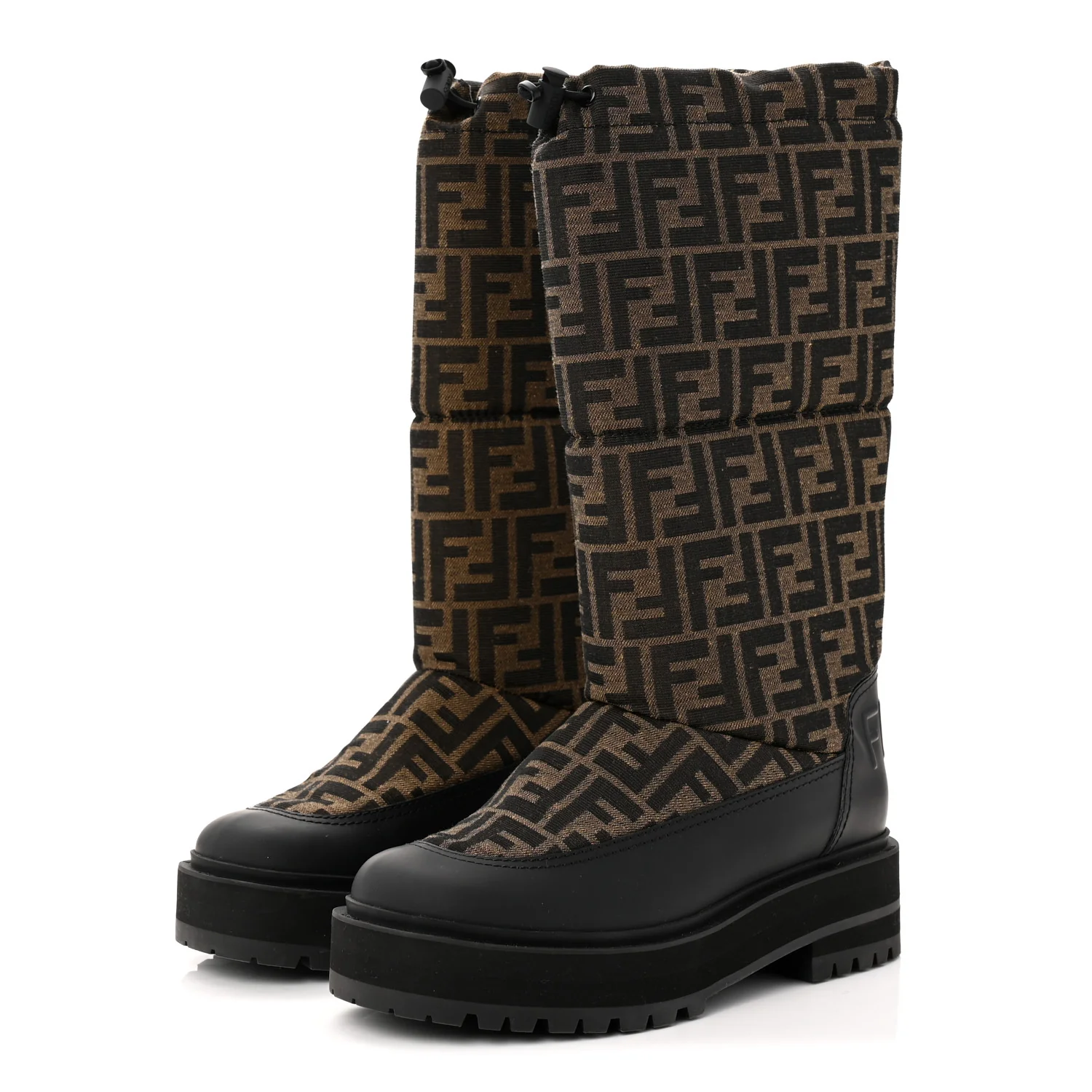 Nylon Jacquard Vitello FF Ski Boots 39 Tobacco Black - Top Club