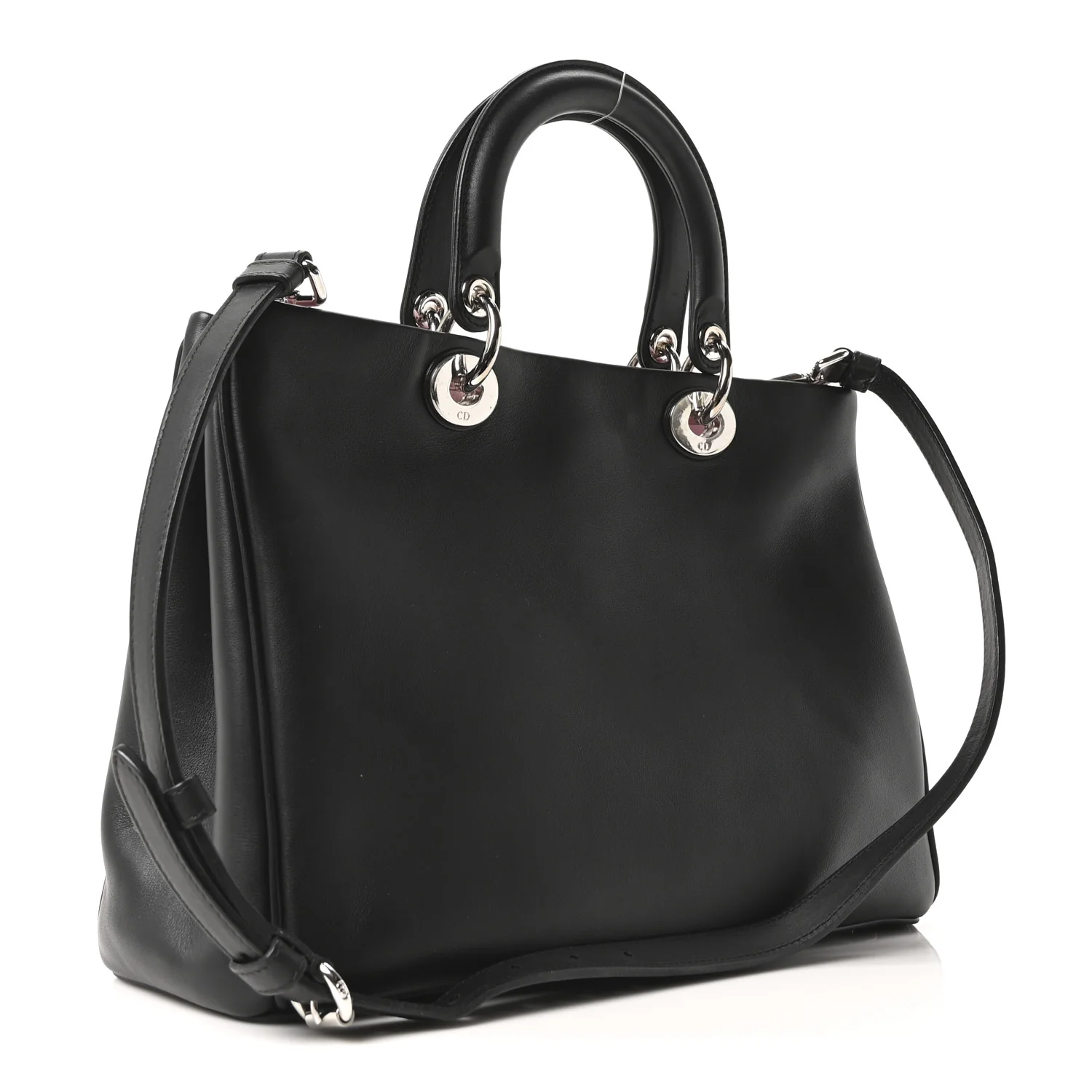 Smooth Calfskin Sequin Houndstooth Embroidered Medium Diorissimo Black - Top Club