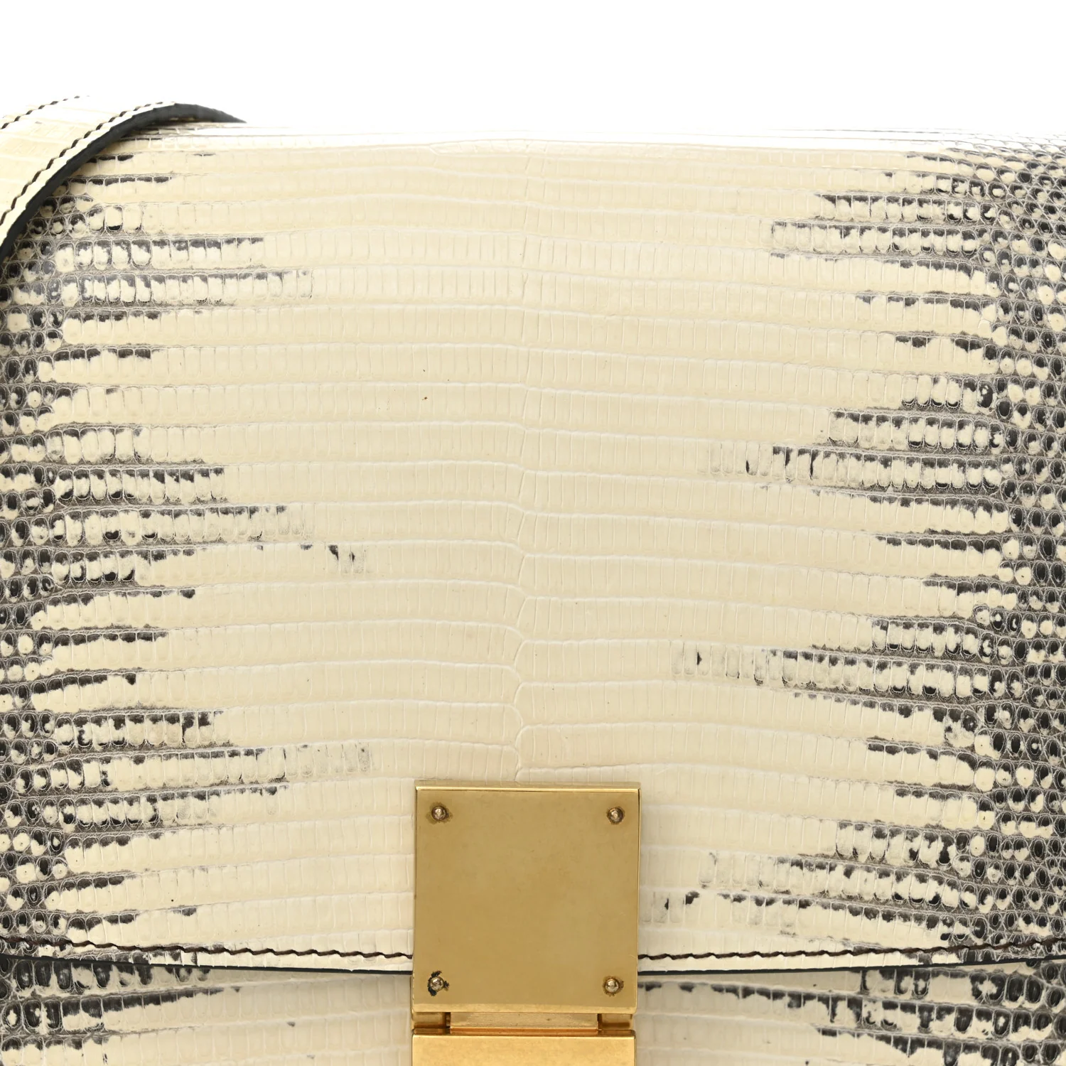 Lizard Medium Classic Box Flap Bag Natural - Top Club