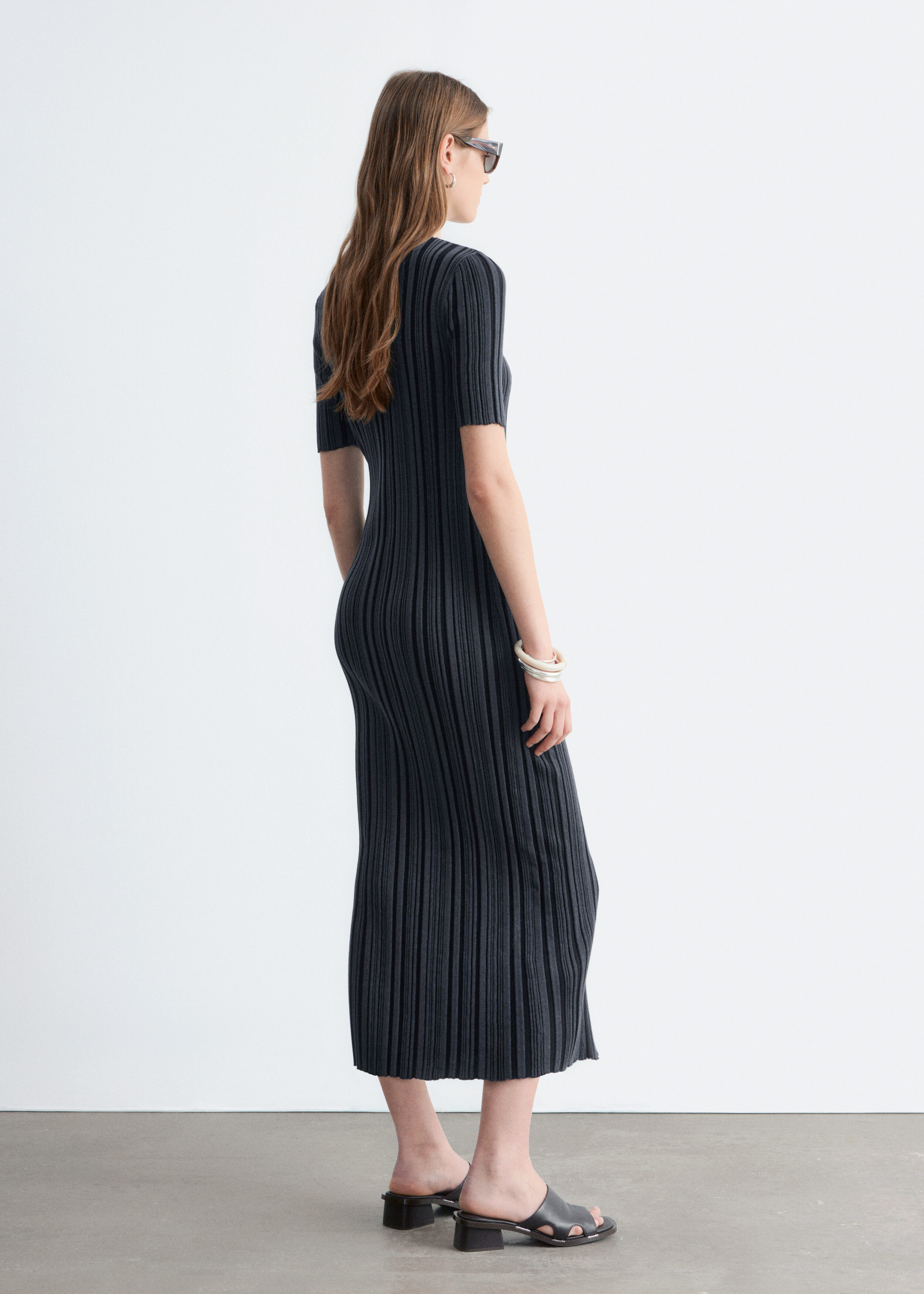 & Other Stories RIB-KNIT MIDI DRESS