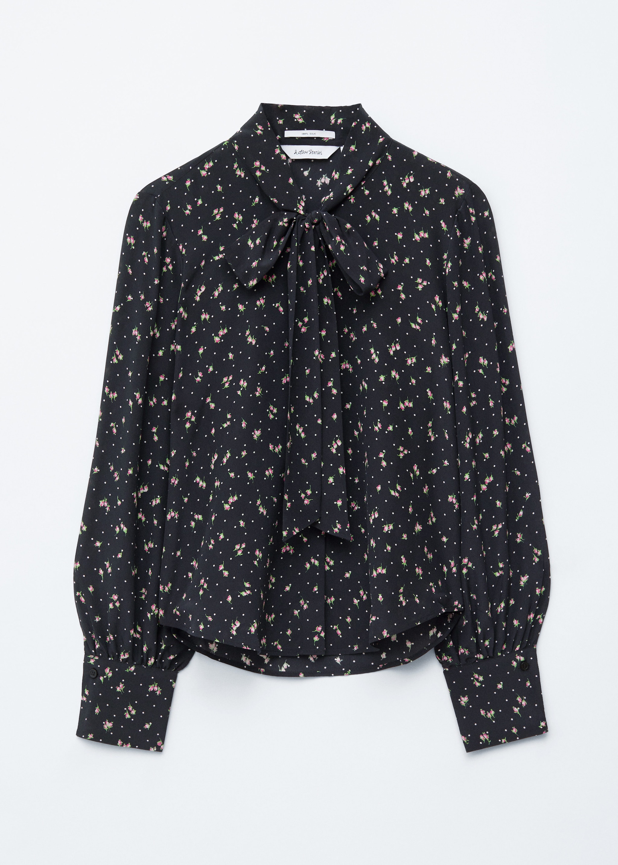 & Other Stories TIE-NECK SILK BLOUSE