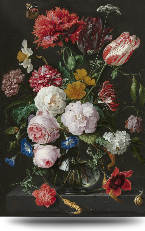 Canvas schilderij Bloemen in vaas - Jan Davidsz De Heem 40 x 60 cm