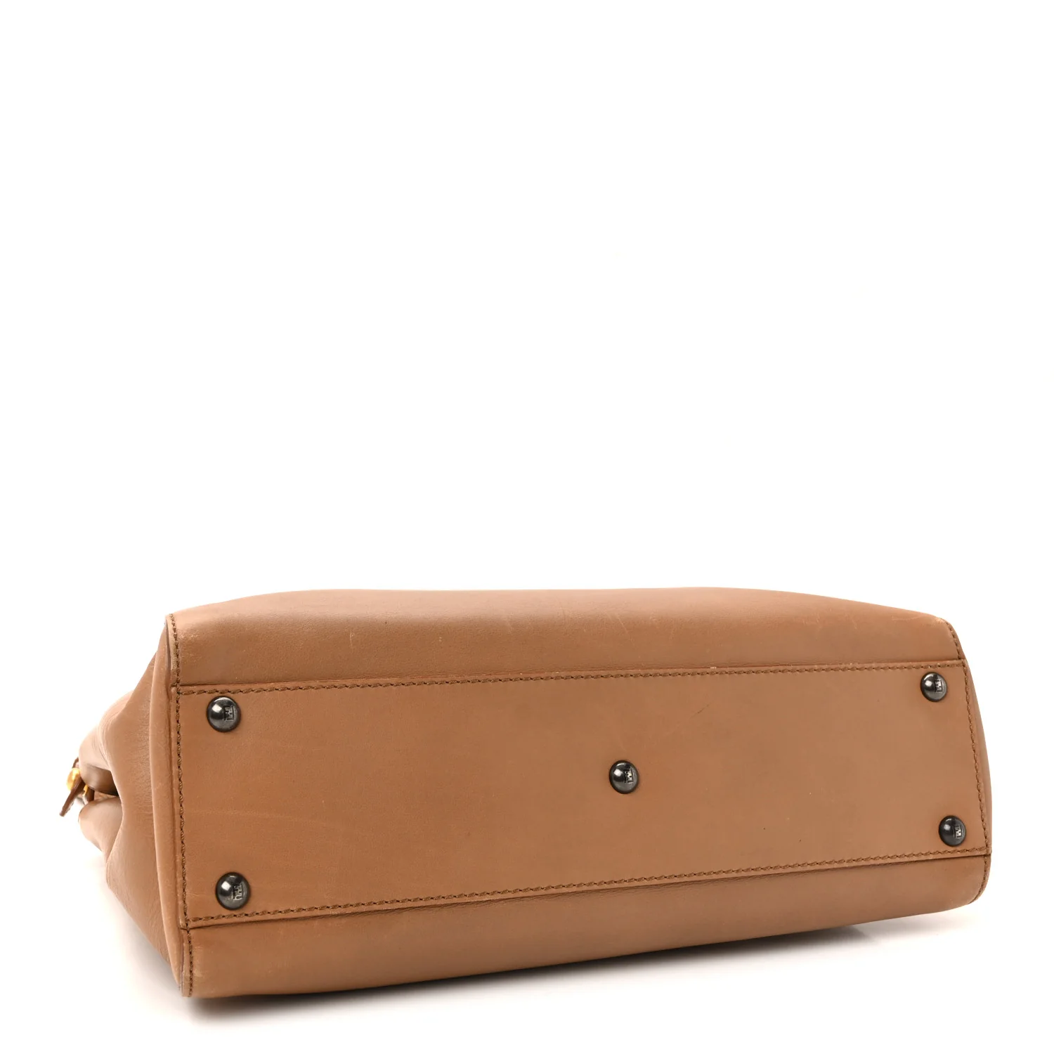 Vitello Seta Shiny Nappa Elaphe Medium Peekaboo Iconic Satchel Latte Blue - Top Club