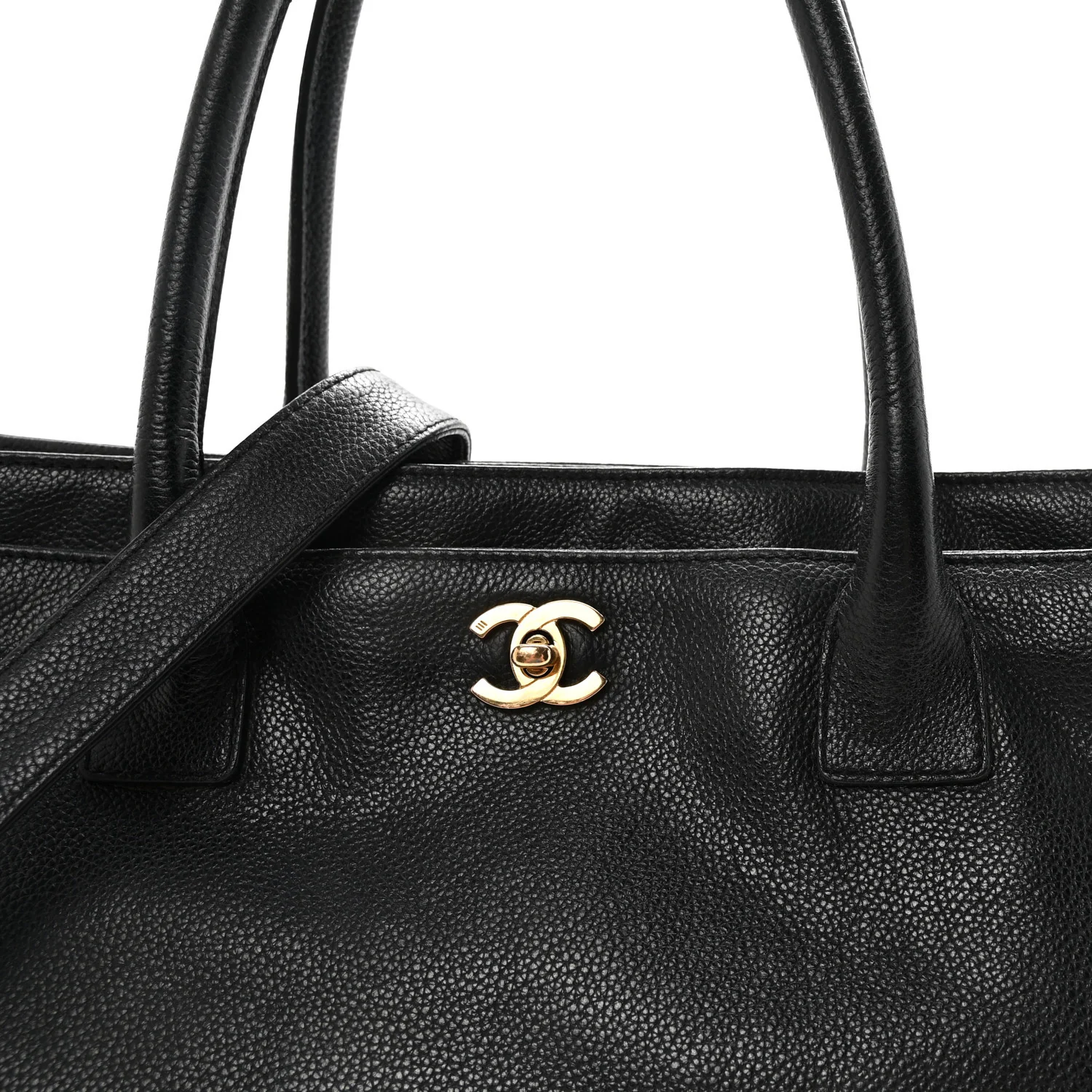 Calfskin Cerf Executive Shopper Tote Black - Top Club