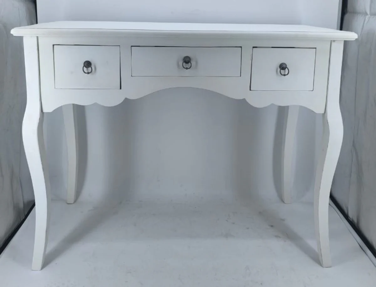 Country house style console with 3 drawers white 98 cm - country house style furniture