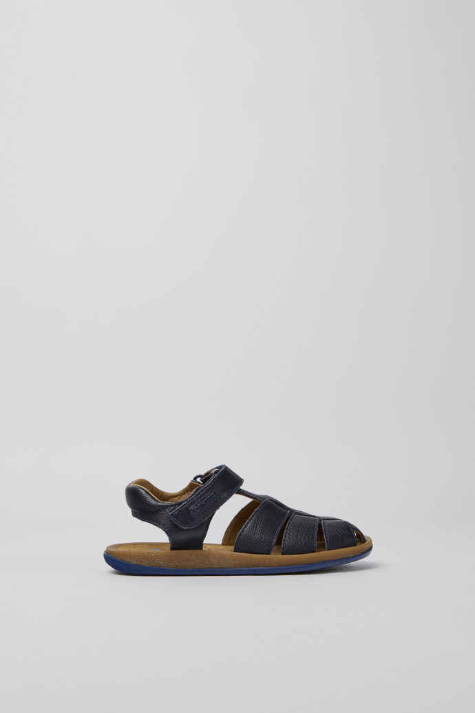 Bicho Dark Blue Leather Sandals for Boys