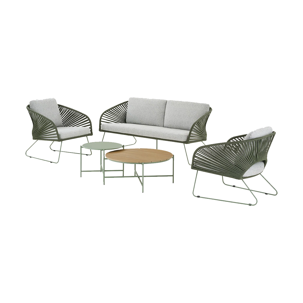 Tuin loungeset Mischa 5-delig - met zitkussens Groen