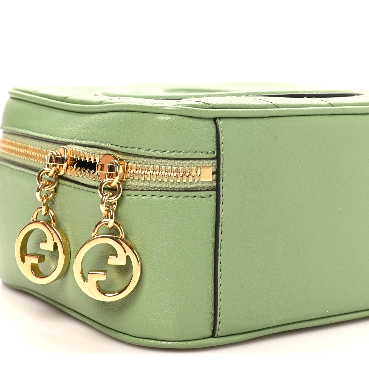 Sakai Be Green Calfskin Diagonal Stitched Small Blondie Shoulder Bag Light Green - Top Club