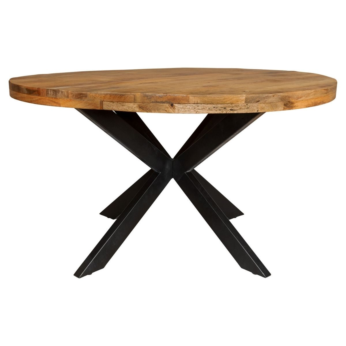 Ronde mangohouten eettafel Marcela met matrix onderstel - 4 formaten 150 cm
