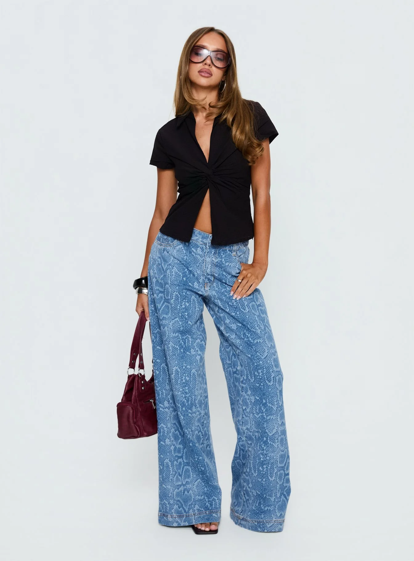 Lover Blues Twist Top Black