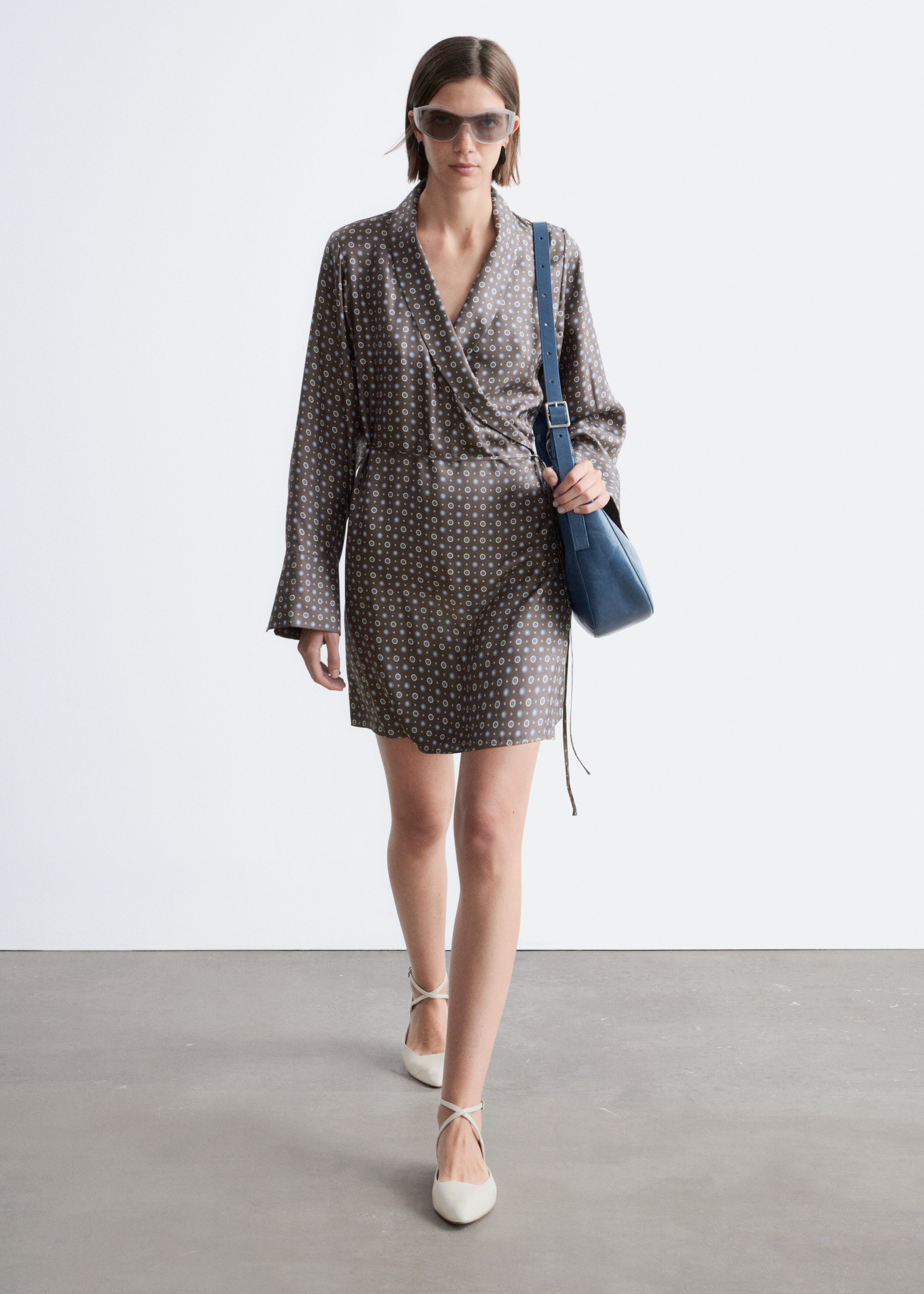 & Other Stories MINI SILK WRAP DRESS