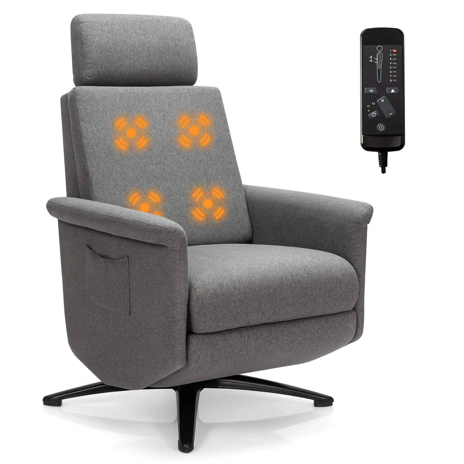 BEFOUNDLOVELY Recliner Chair with Vibration Massage & Remote Control , 360 Degree Swivel Reclining Sofa Chair