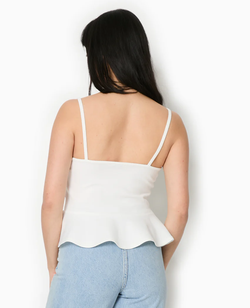 Pimkie Top peplum à bretelles avec perles