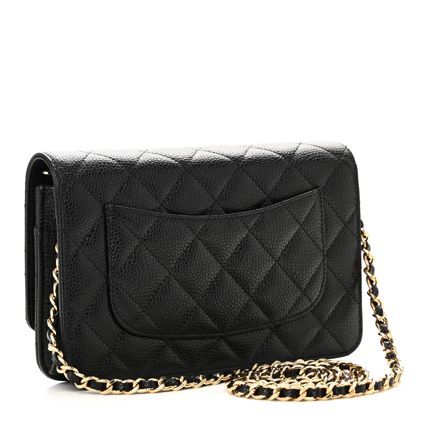Caviar Quilted CC Turnlock Wallet On Chain WOC Black - Top Club