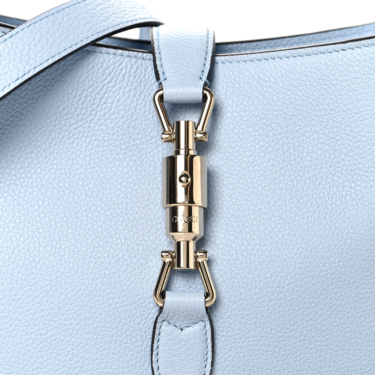 Grained Calfskin Web Medium Jackie 1961 Hobo Light Blue - Top Club