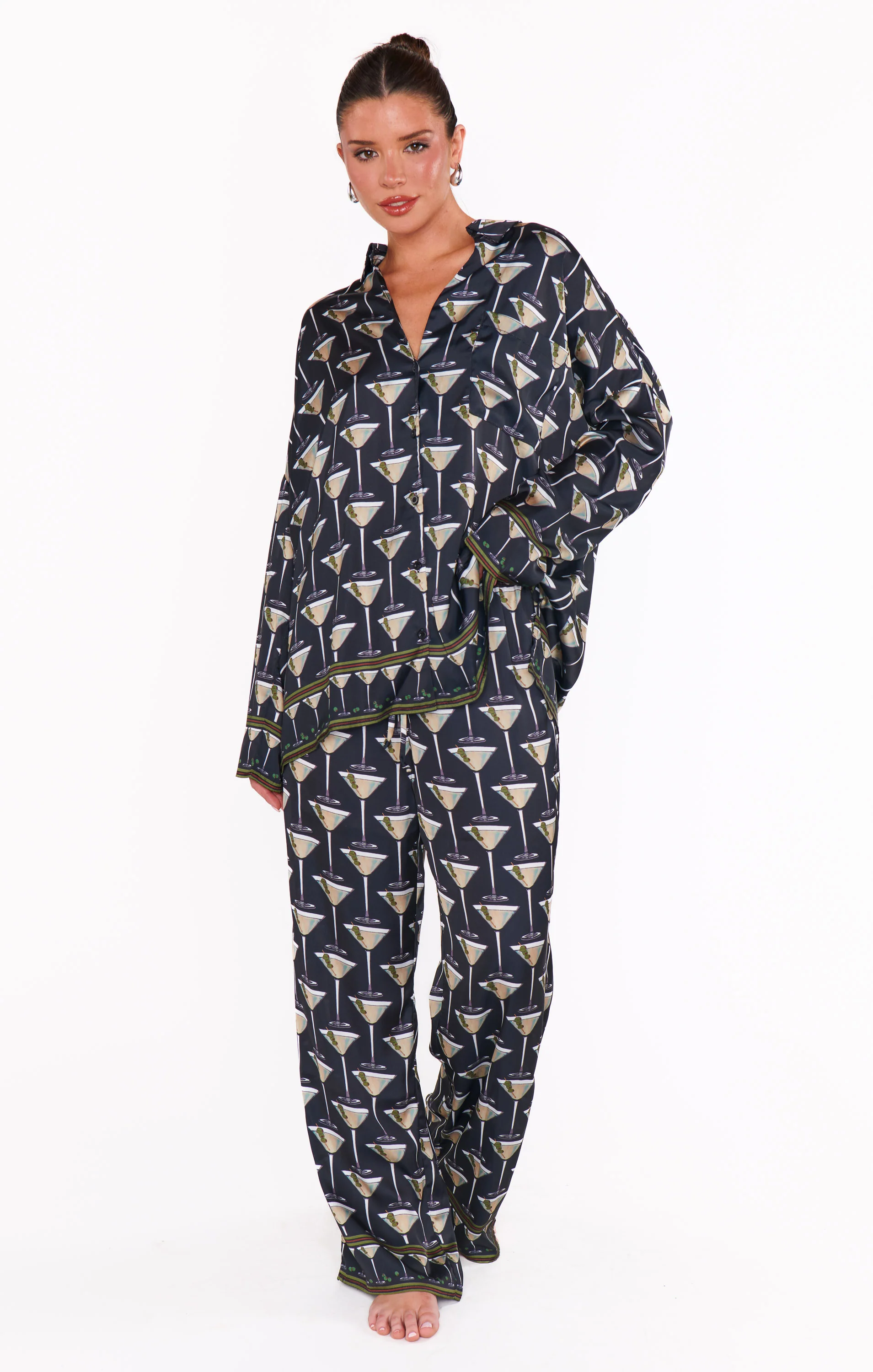 Overslept PJ Set ~ Dirty Martini Silky