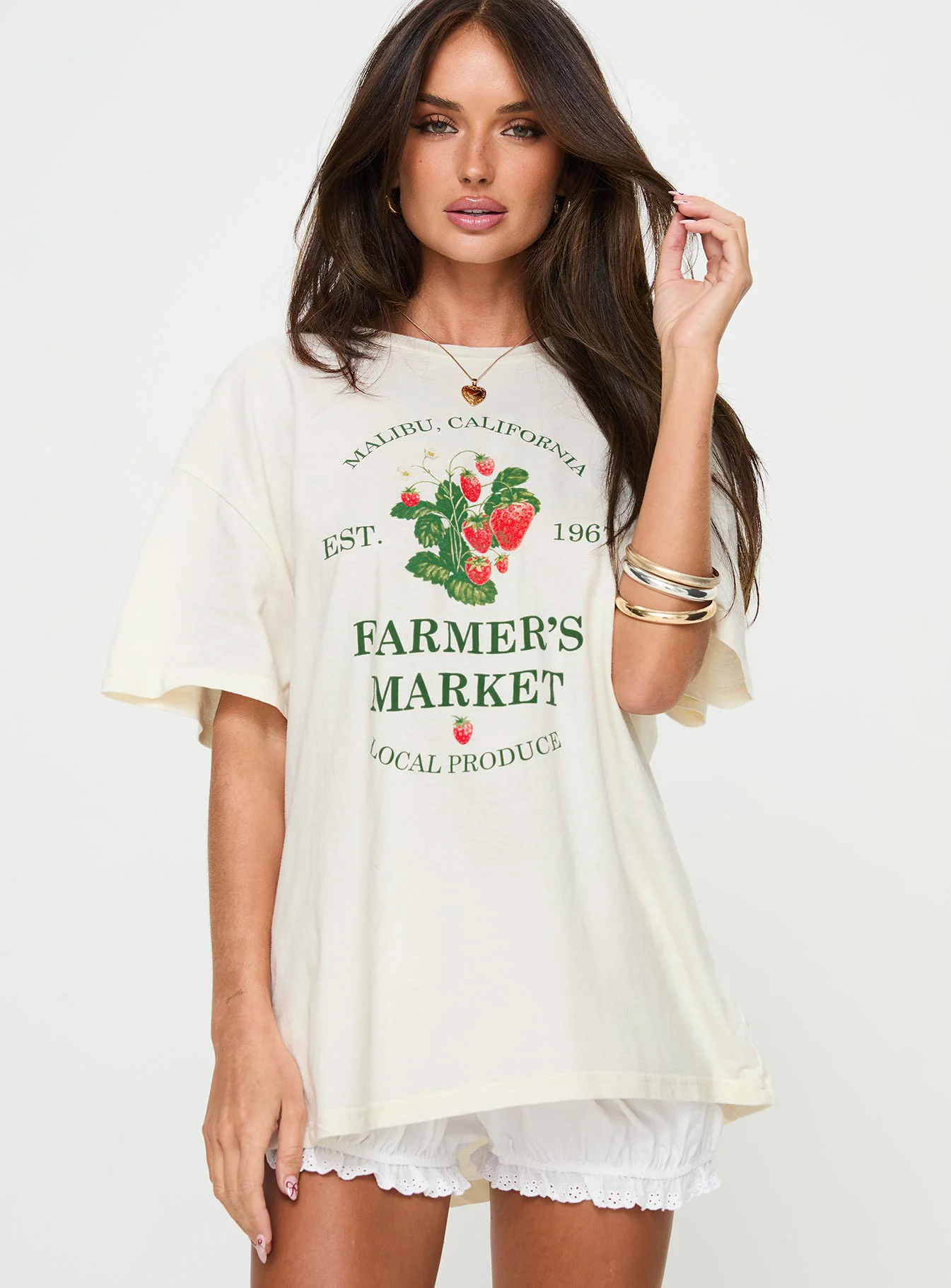 Local Produce Oversized Tee White