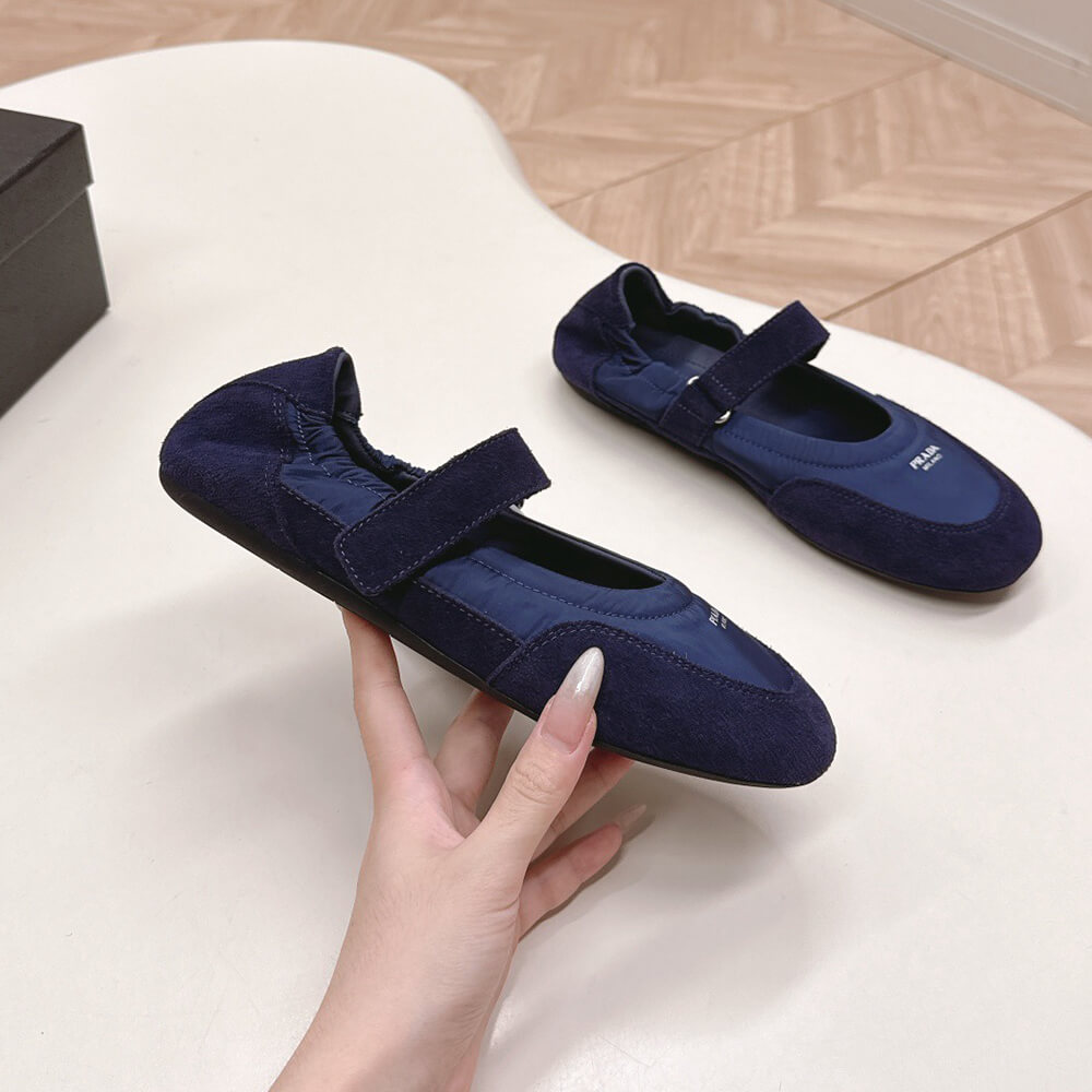 PRADA Re-Nylon and suede ballet flats - Top Club