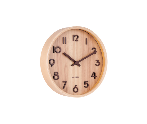 Wall clock Pure small light basswood