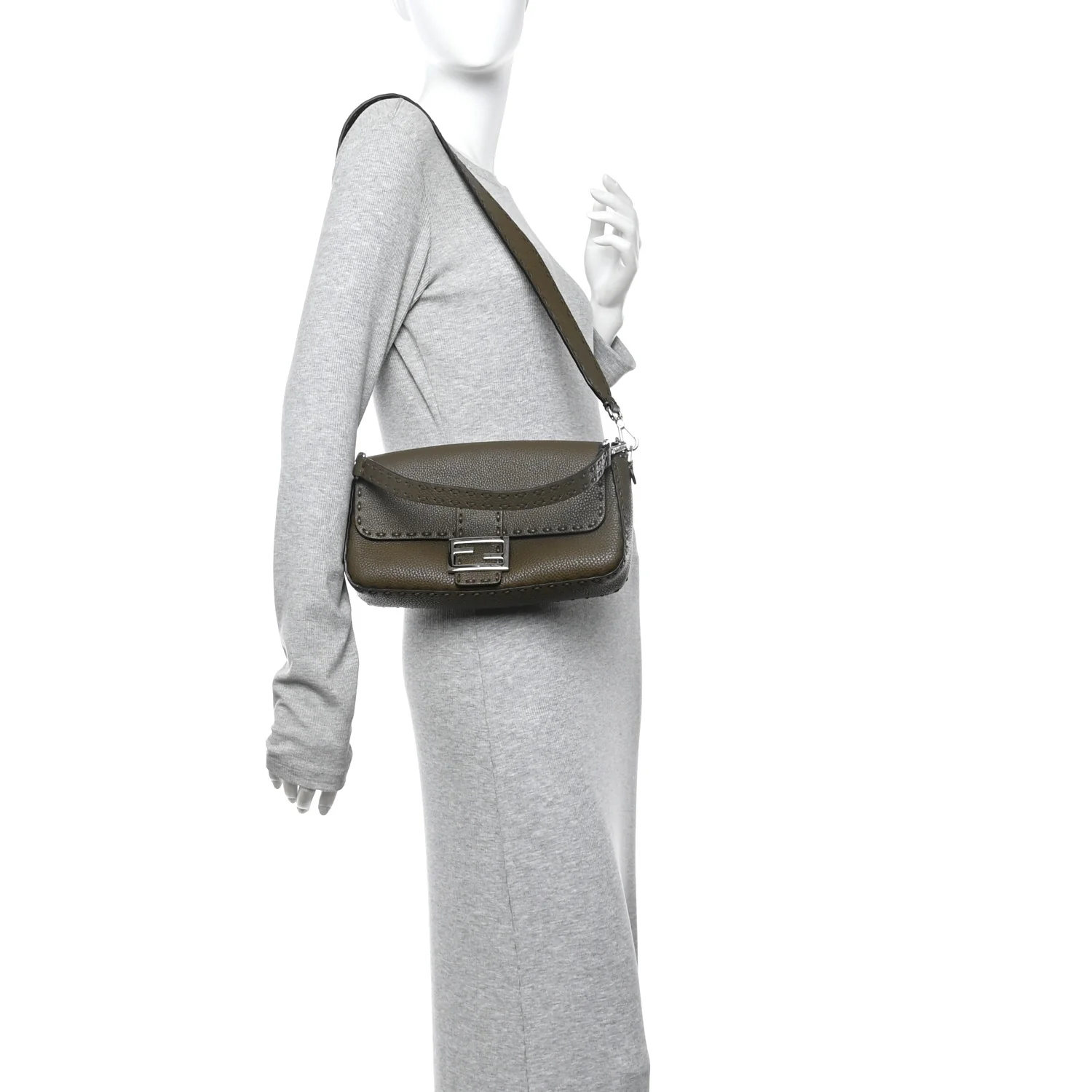Cuoio Roma Sellerissima Nappa Sintetica Tape Stitch Baguette Wood