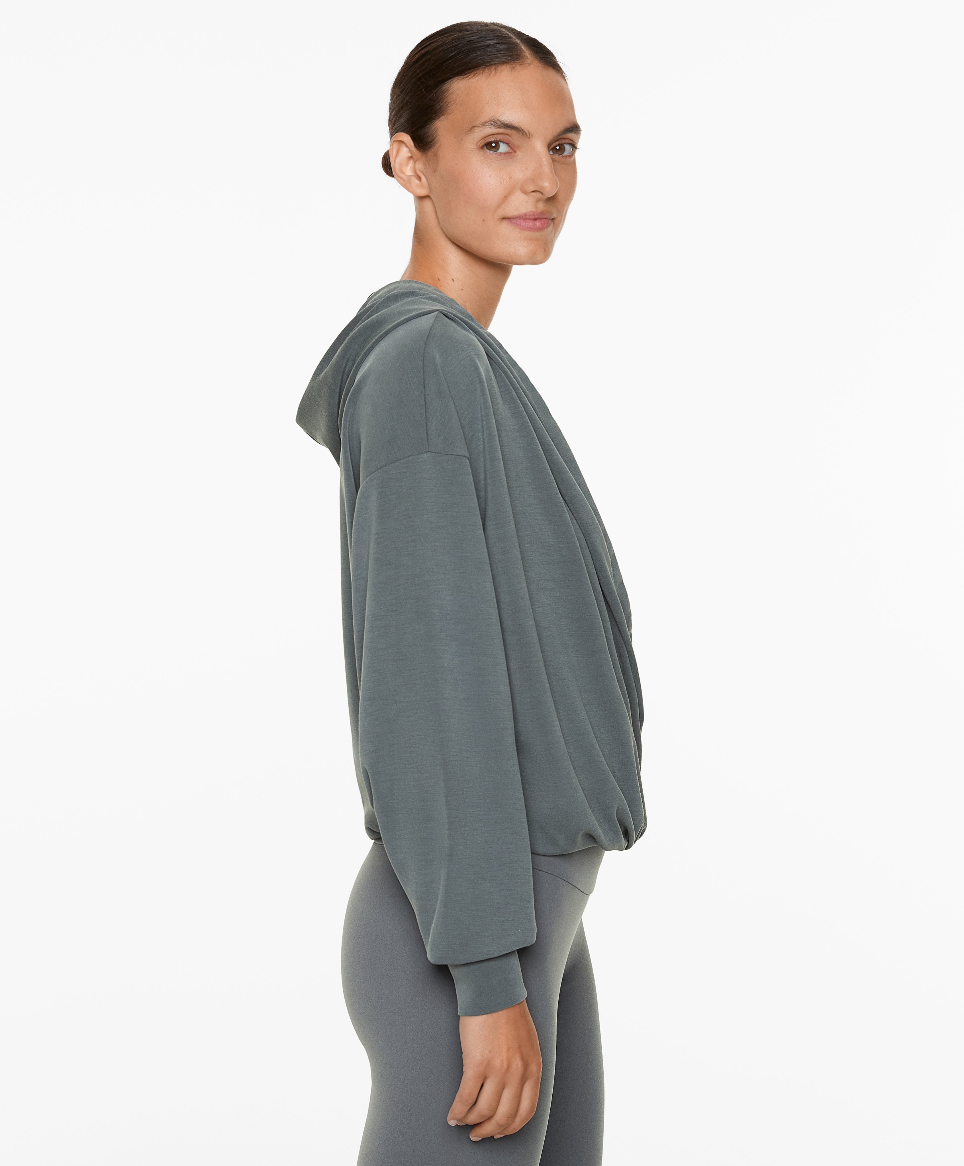 OYSHO Hooded wrap sweatshirt with modal
