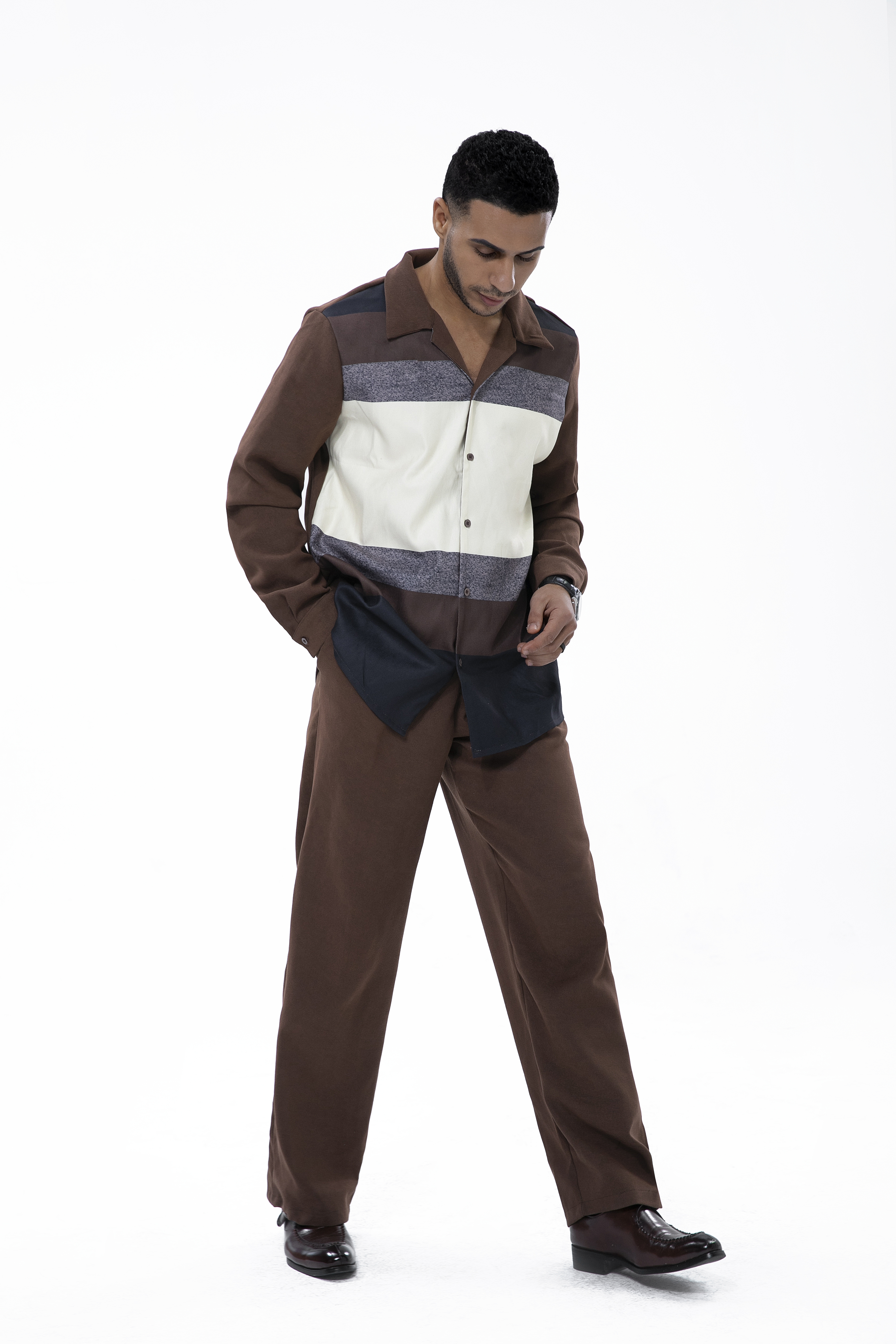 Suitmens Men's Brown Suede Long Sleeve Walking Suit 028