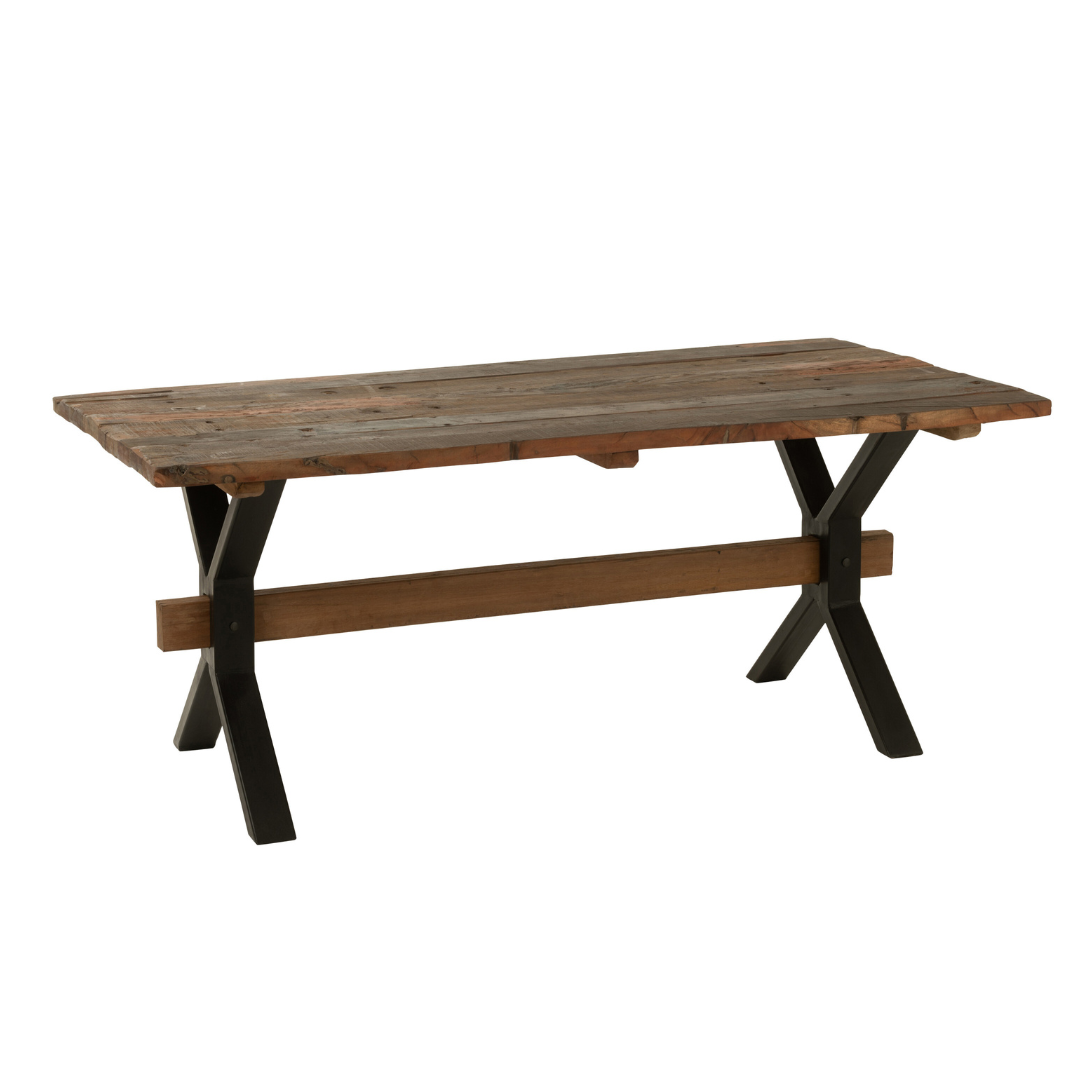 Eettafel verouderd hout bruin 170x89 cm