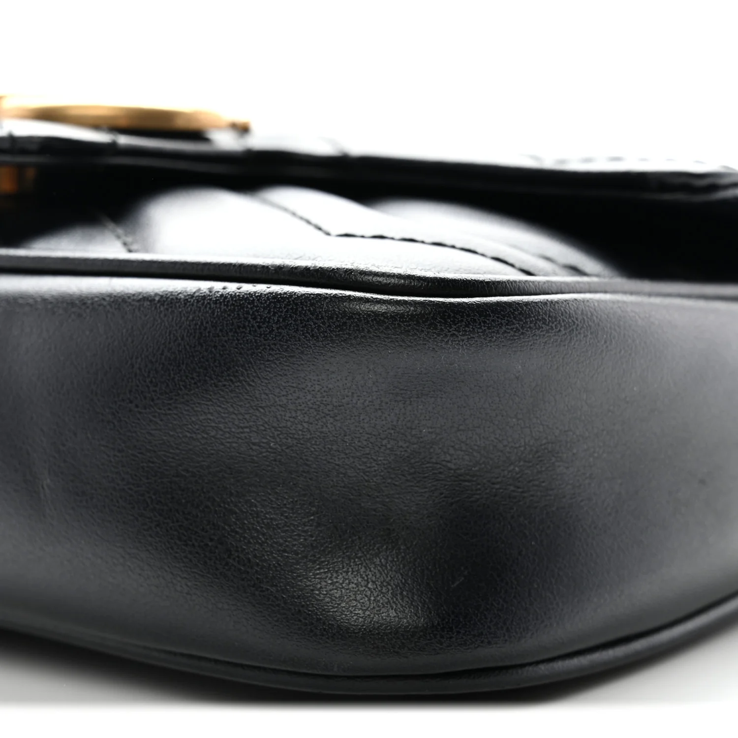 Calfskin Matelasse Super Mini GG Marmont Shoulder Bag Black - Top Club