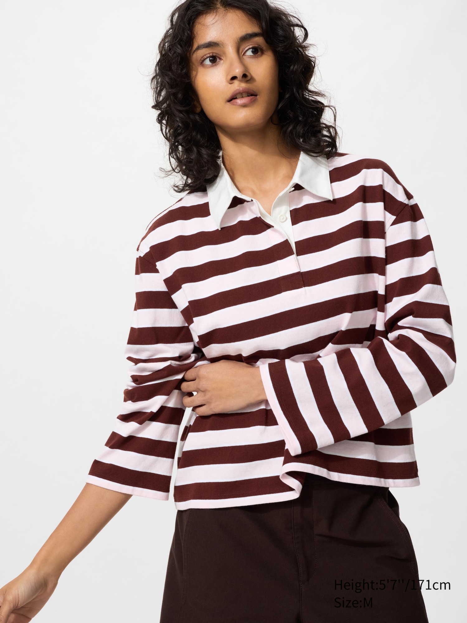 Washed Cotton Polo Shirt Long Sleeve