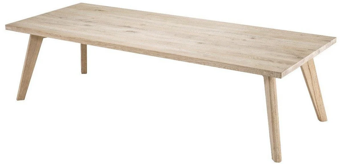 Luxury solid wood dining table natural colors 280 x 110.5 x H. 76 cm - Rectangular oak wood kitchen table - Solid wood dining room furniture - Luxury quality