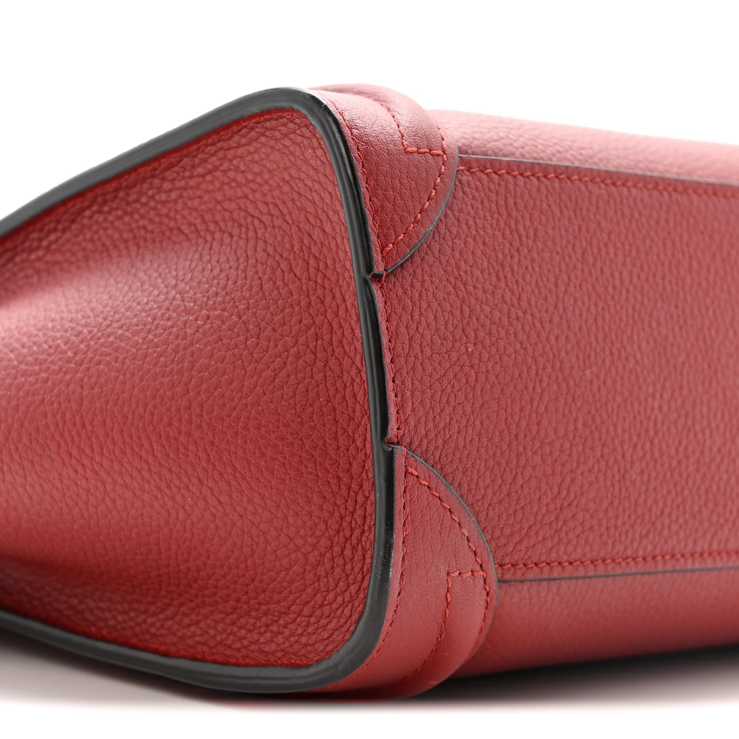 Drummed Calfskin Nano Luggage Merlot - Top Club