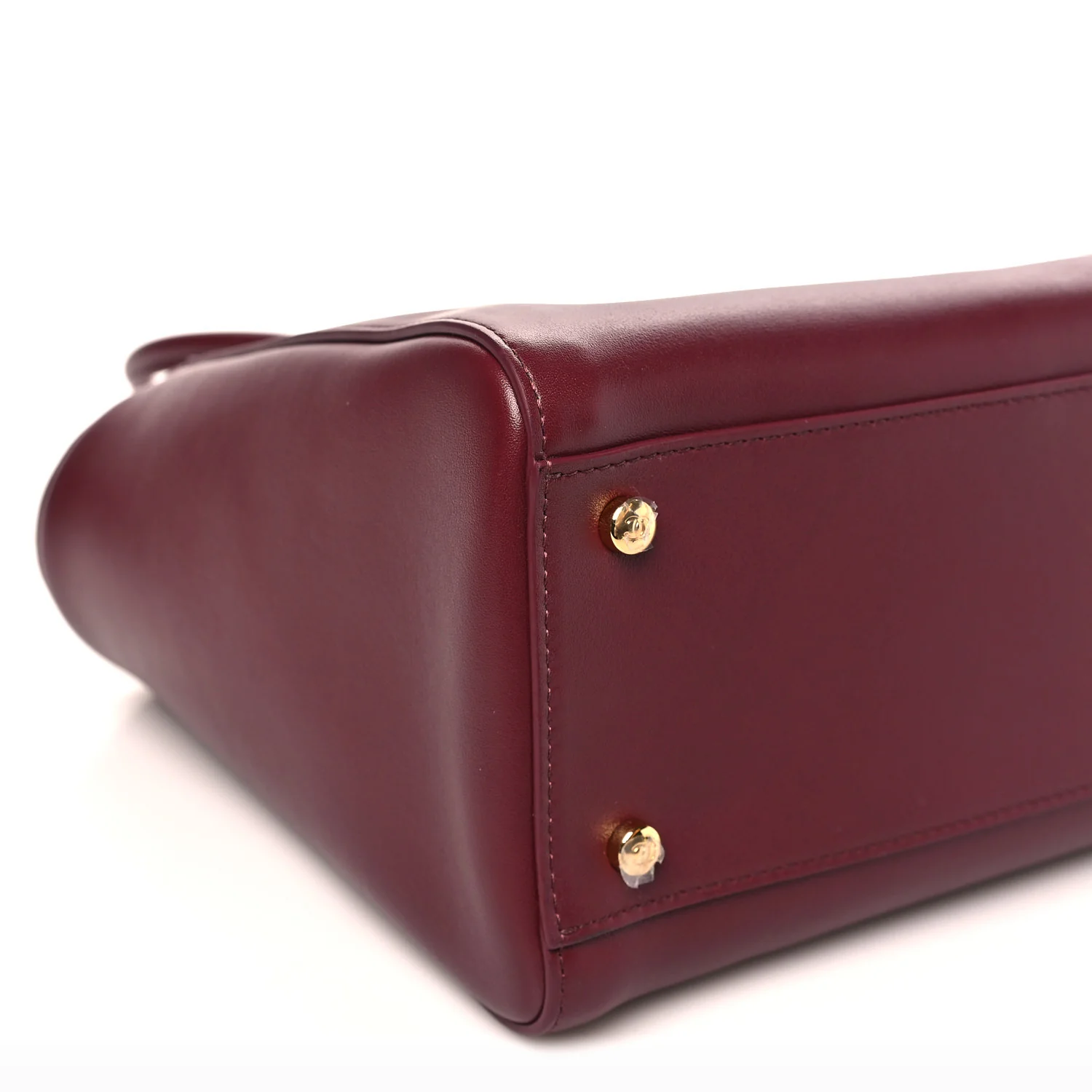 Calfskin Archetype Small Shopping Tote Dark Burgundy - Top Club