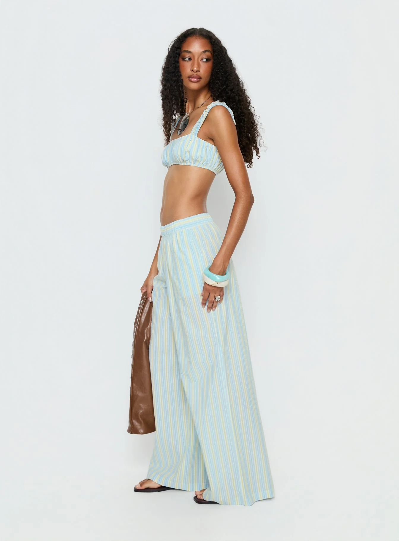 Talyssa Elasticated Waist Pants Blue Stripe