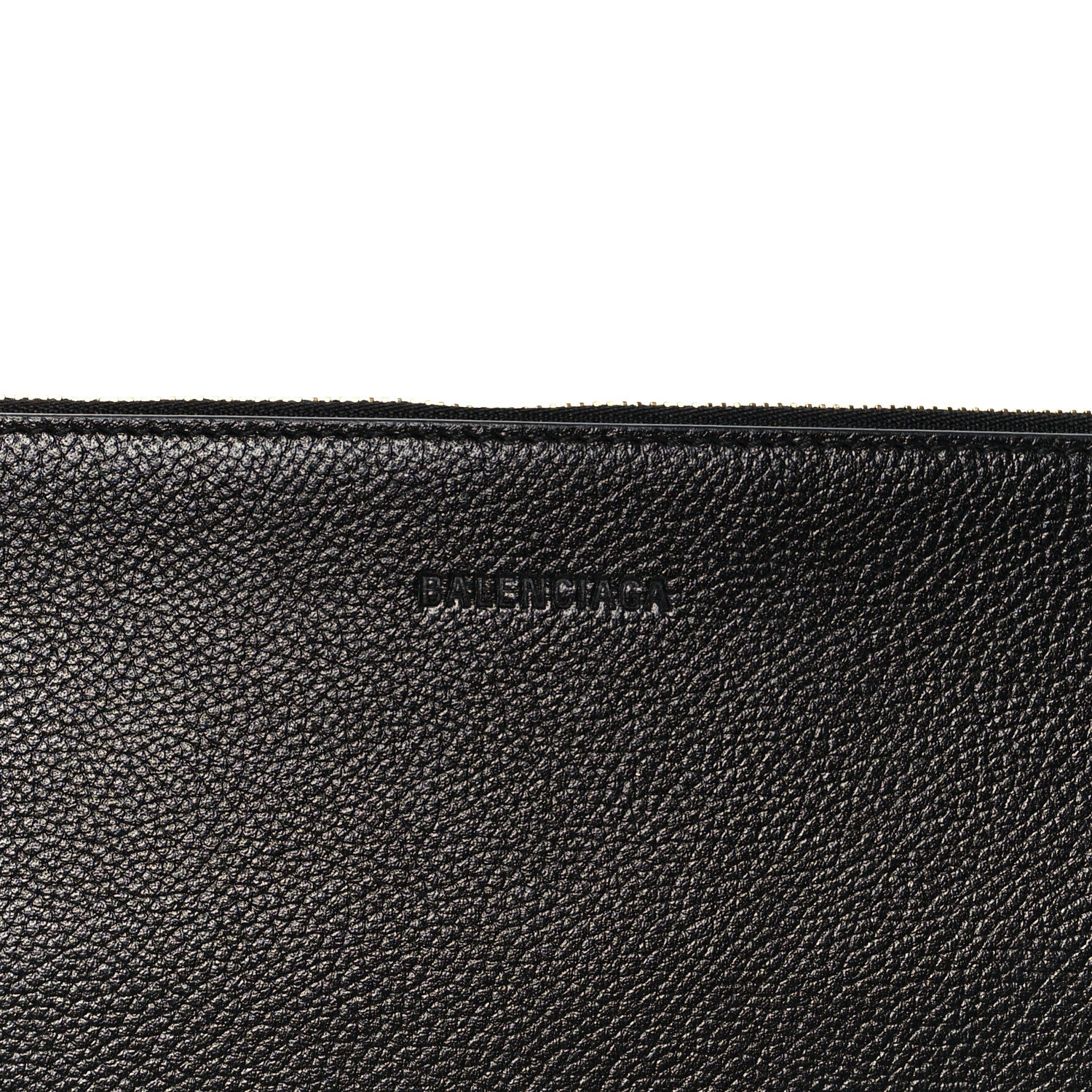 Calfskin Logo Large Cash Pouch With Handle Black White - Top Club
